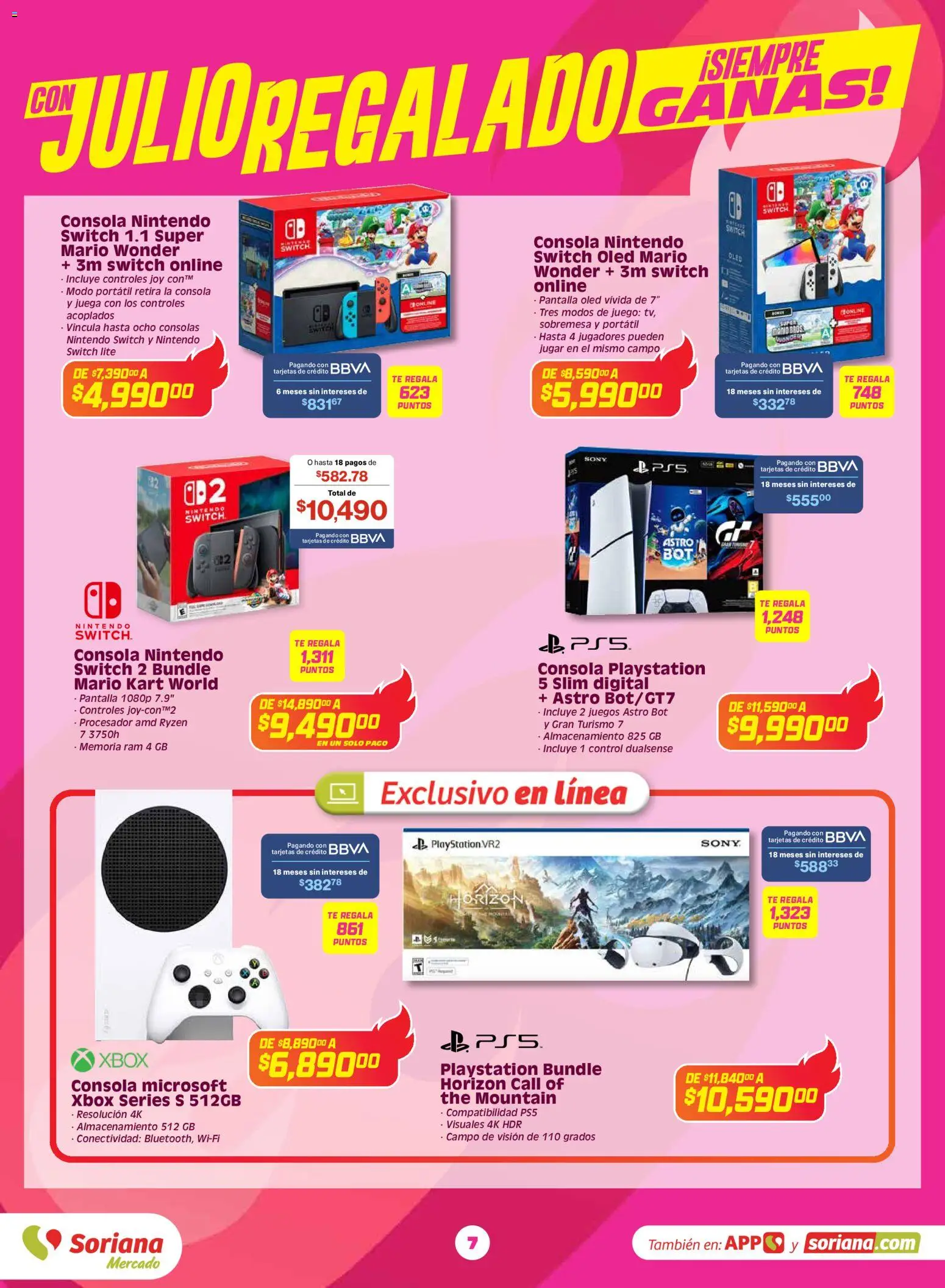 Nuevas ofertas de Soriana válidas en toda la República Mexicana desde el 03.06.2026. ¡Encuentra las mejores ofertas en Soriana Con Julio Regalado siempre ganas Mercado Nacional! | Página: 6 | Productos: Playstation, Juego, Té, Xbox