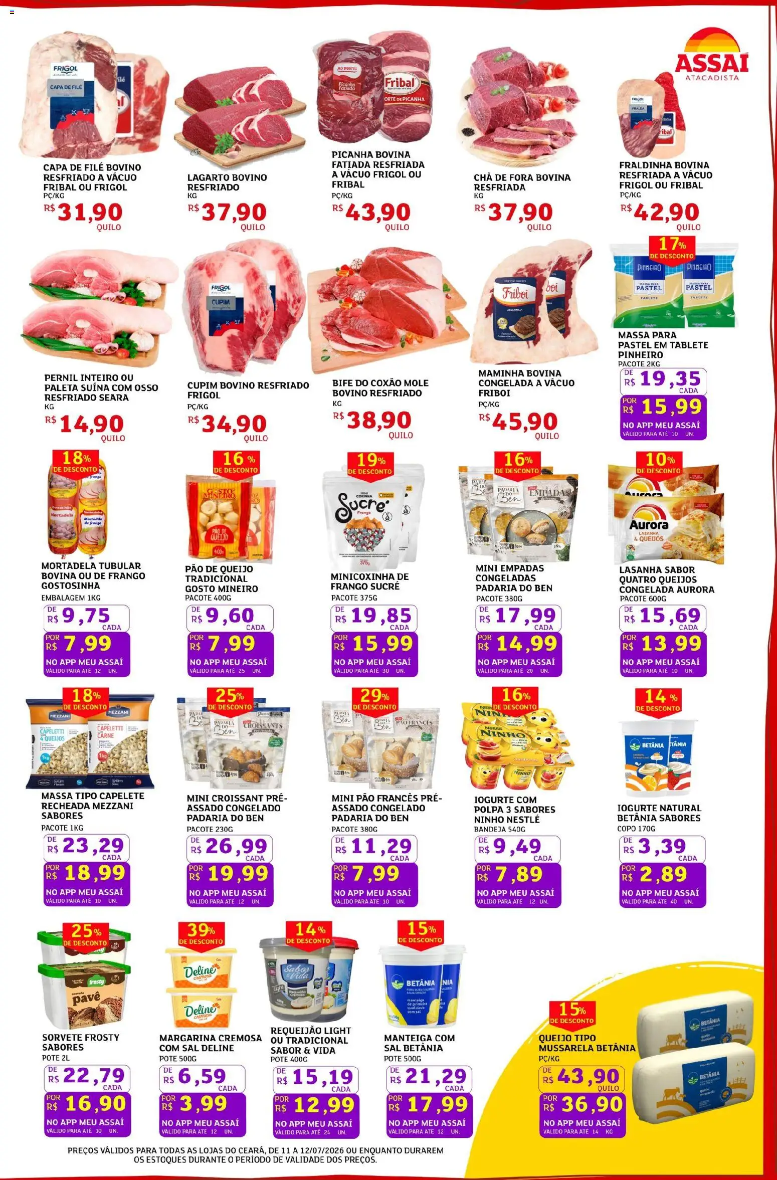Assaí Atacadista Folheto - válido de 11/07/2026 | Página: 3 | Produtos: Picanha, Queijo, Carne, Margarina