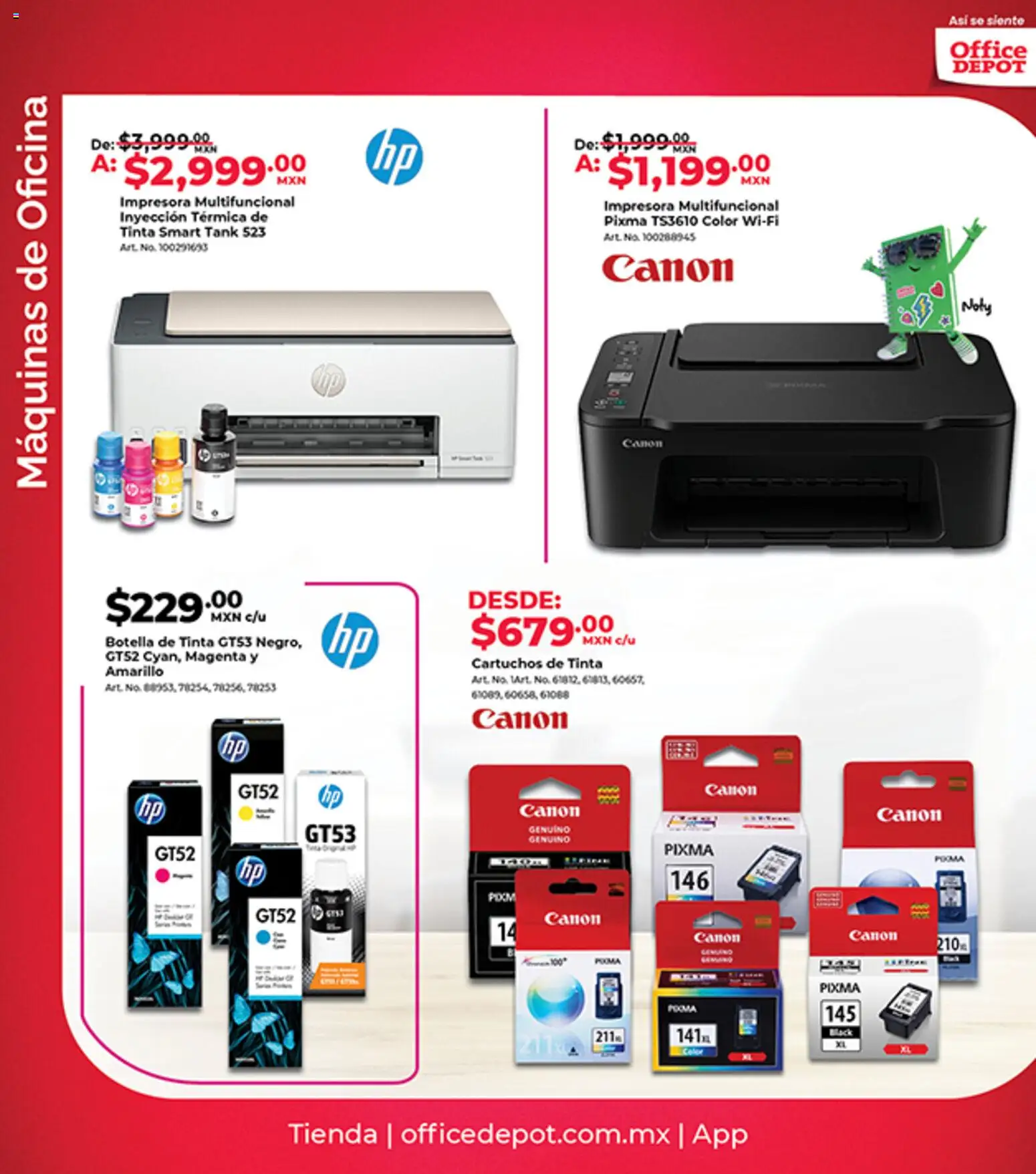 Nuevas ofertas de Office Depot válidas en toda la República Mexicana desde el 01.05.2026. ¡Encuentra las mejores ofertas en Office Depot catálogo! | Página: 17 | Productos: Impresora, Botella