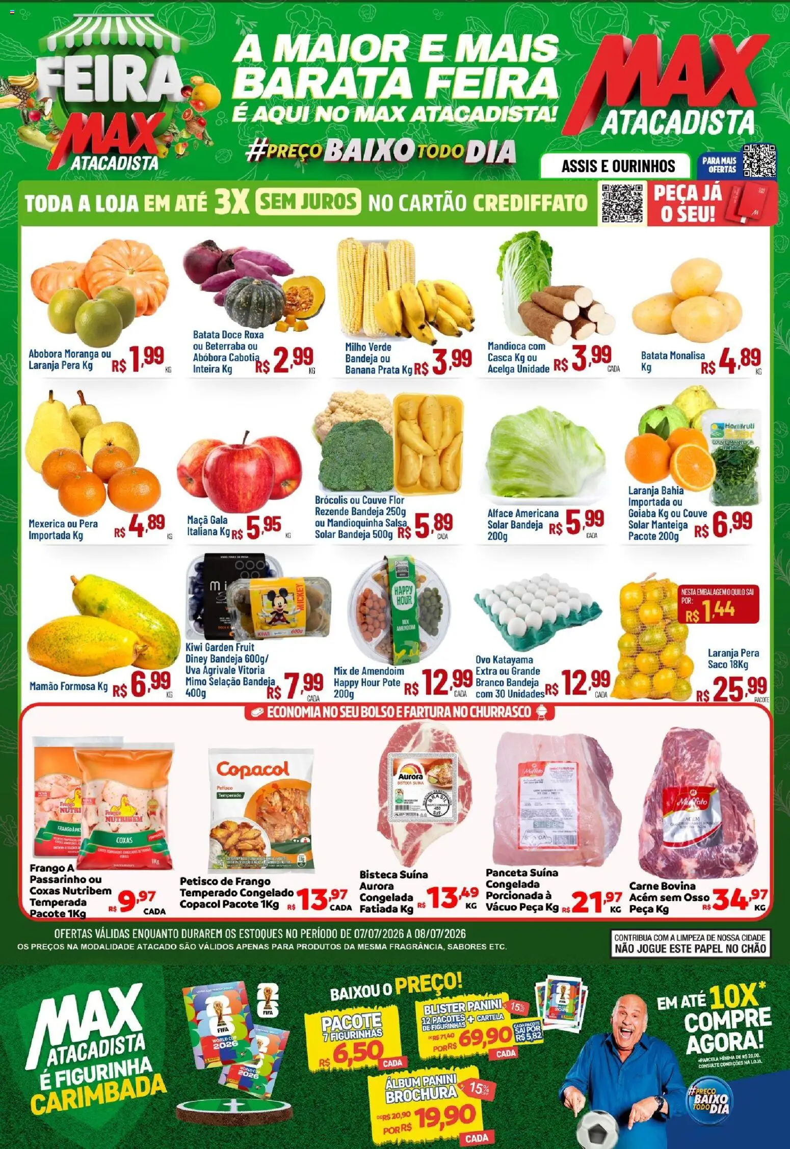 Max Atacadista Folheto - válido de 07/07/2026 | Página: 1 | Produtos: Milho verde, Manteiga, Kiwi, Bandeja