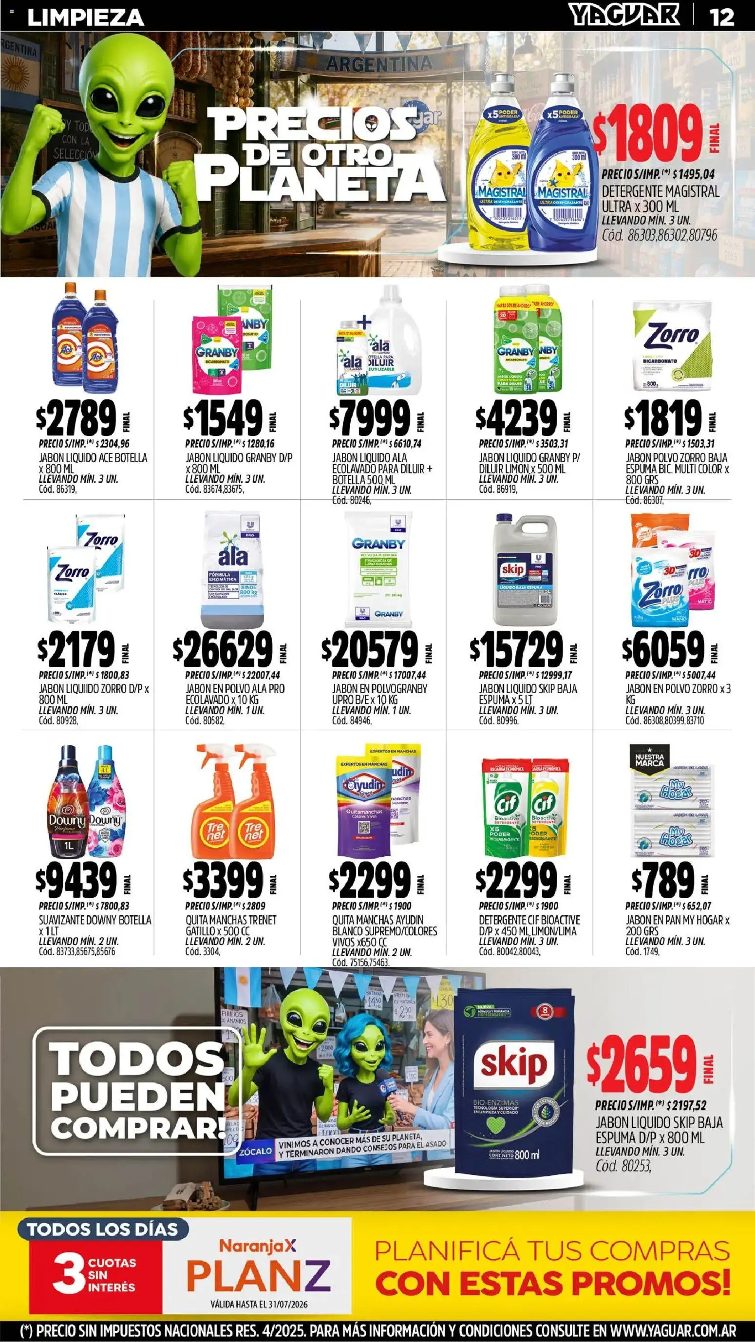 Yaguar catálogo │ válido desde el 29/06/2026 | Página: 14 | Productos: Zocalo, Polvo, Quitamanchas, Detergente