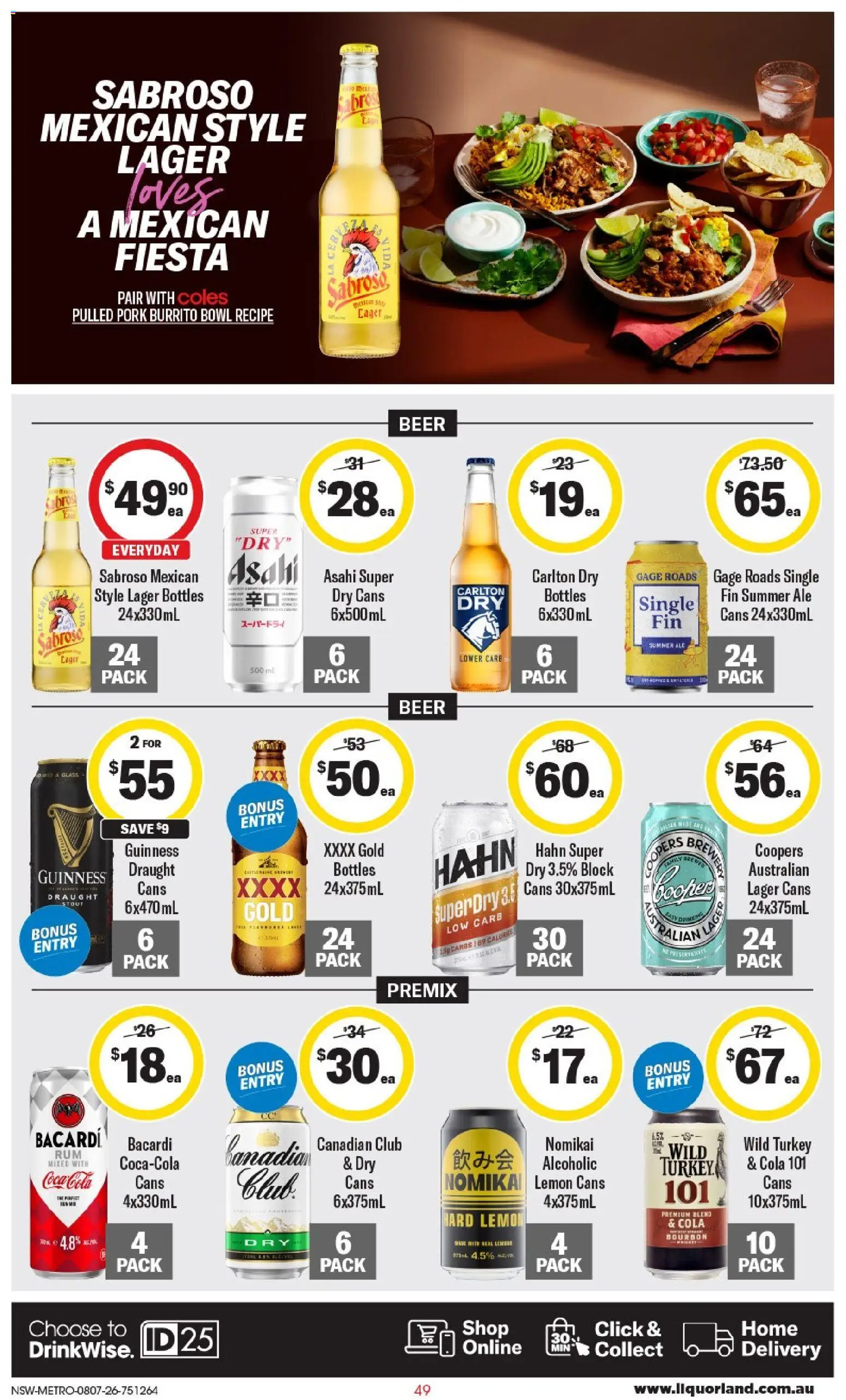 Coles catalogue - valid from 08/07/2026 | Page: 49 | Products: Bourbon, Coca Cola, Lemon, Turkey