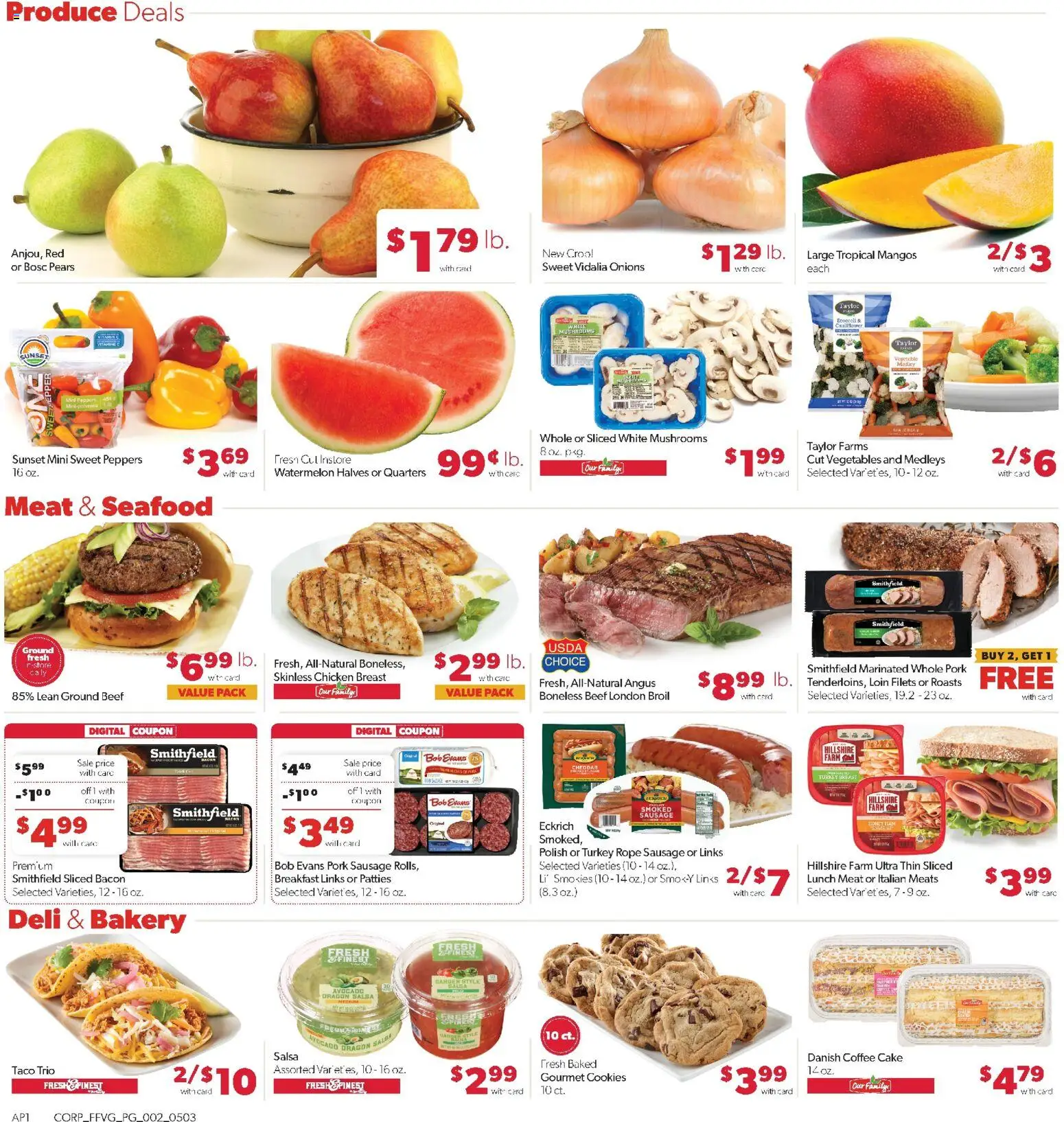 Family Fare Weekly Ad - MI - valid from 03.05.2026 | Page: 2 | Products: Peppers, Mushrooms, Pork, Sausage