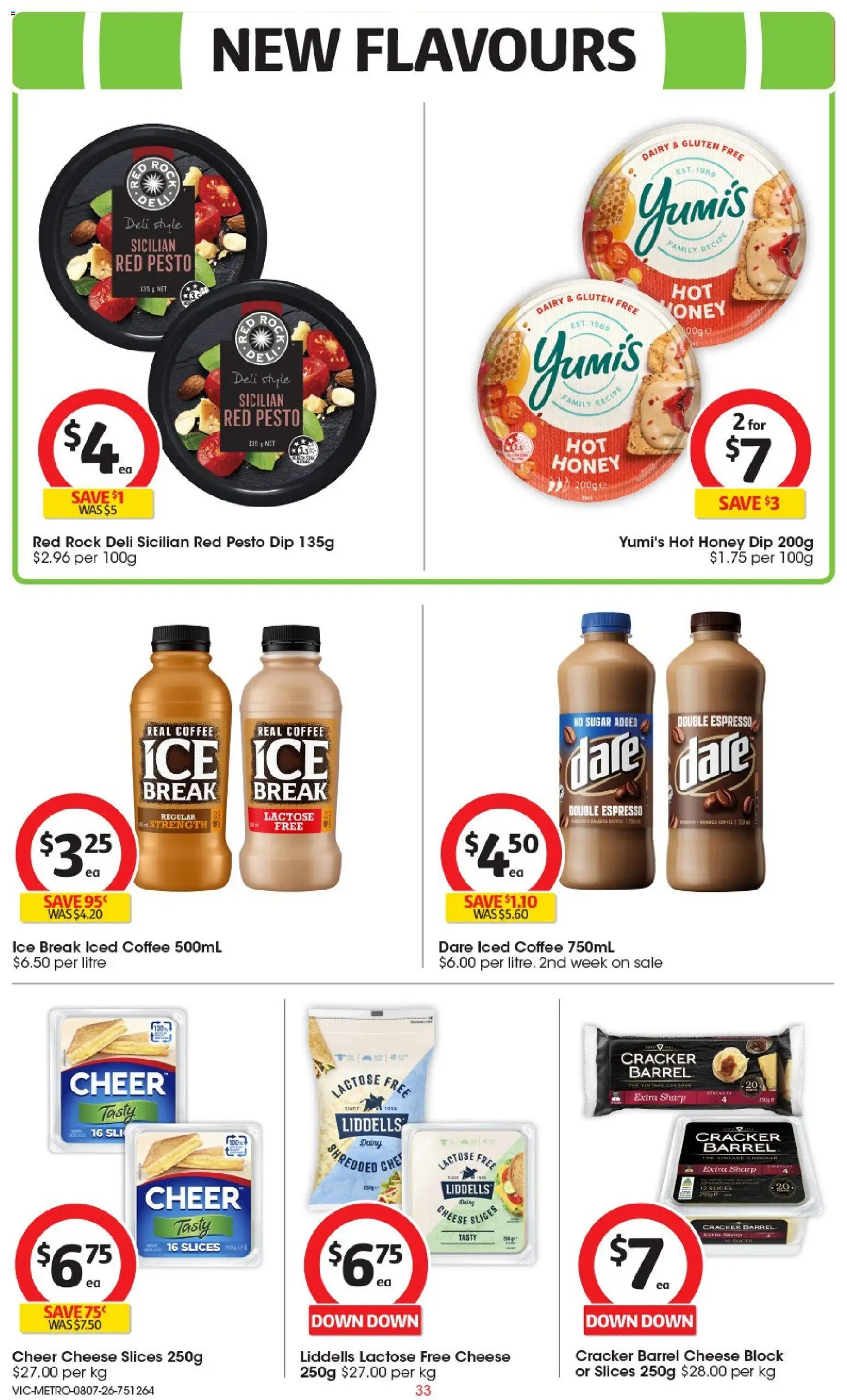 Coles catalogue - valid from 08/07/2026 | Page: 33 | Products: Cheese, Coffee, Sugar, Slicer