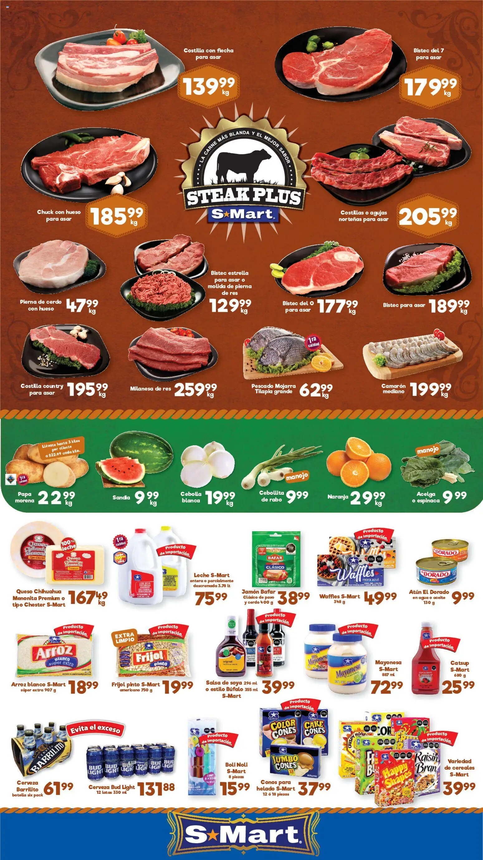 Nuevas ofertas de S-Mart válidas en toda la República Mexicana desde el 05.06.2026. ¡Encuentra las mejores ofertas en S-Mart folleto Matamoros! | Página: 1 | Productos: Aceite, Cerdo, Res, Espinaca