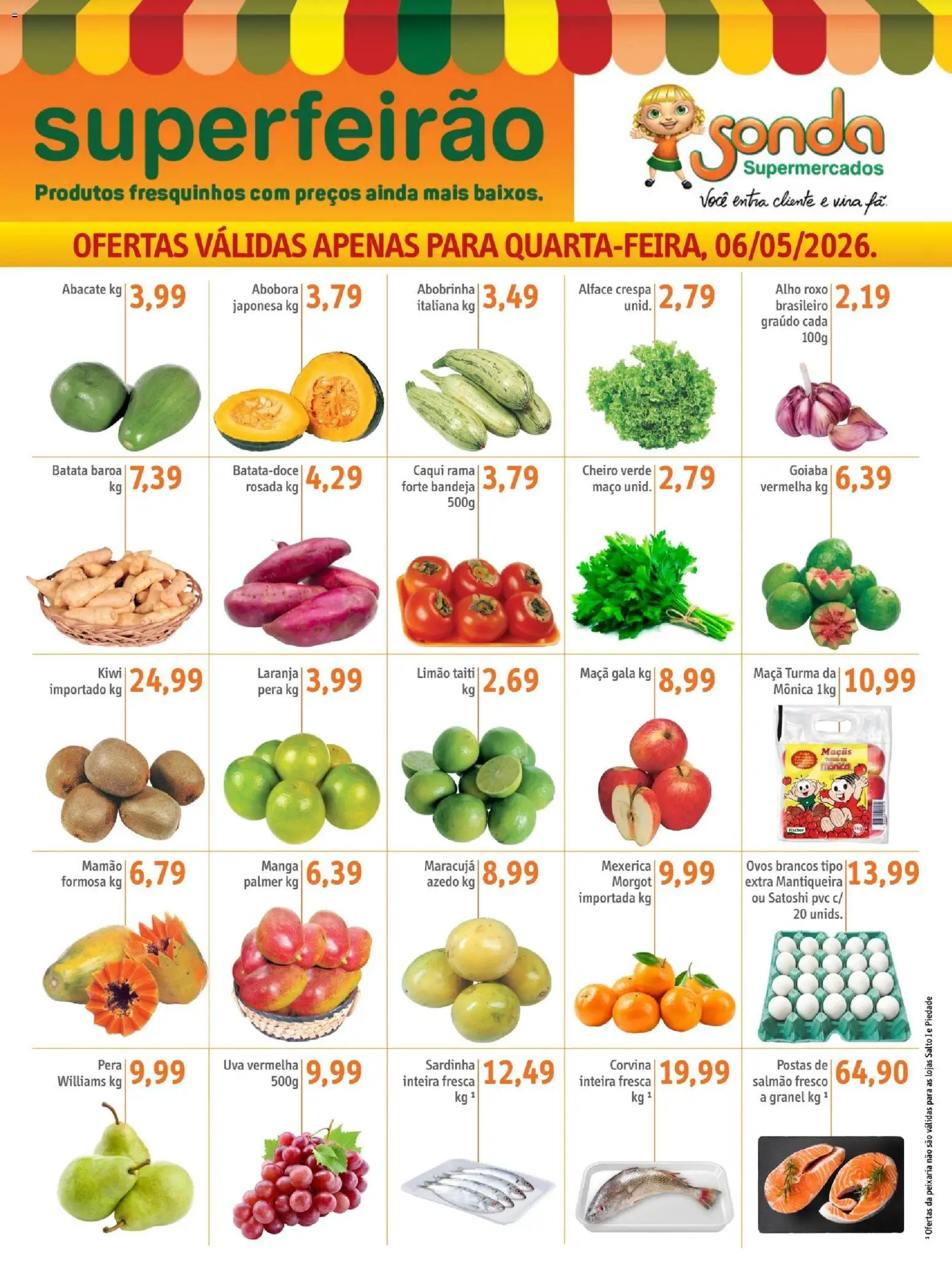 Sonda Folheto - válido de 06.05.2026 | Página: 1 | Produtos: Caqui, Ovos, Bandeja, Batata
