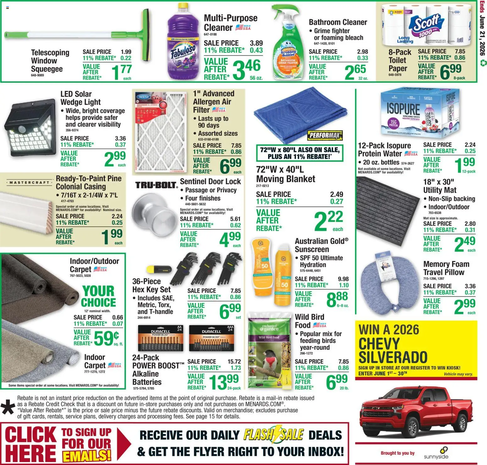 Menards Weekly Ad - valid from 11.06.2026 | Page: 24 | Products: Blanket, Door Lock, Carpet, Water