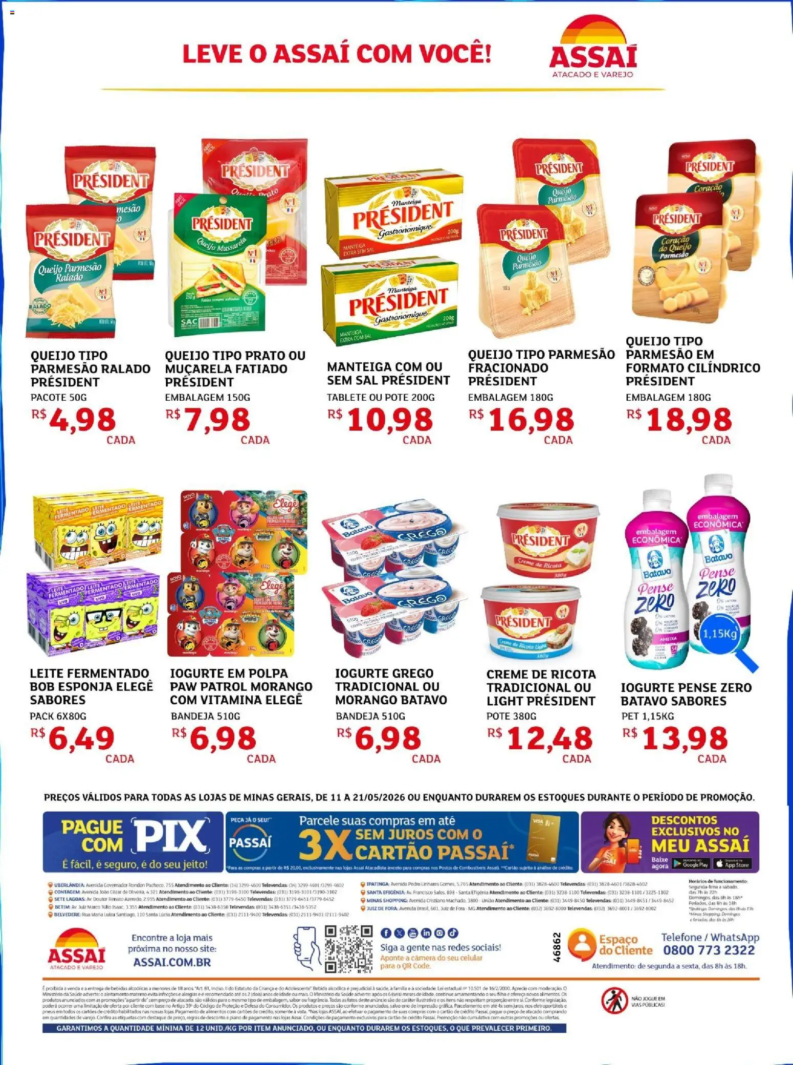 Assaí Atacadista Folheto - válido de 11.05.2026 | Página: 2 | Produtos: Esponja, Creme, Bebida, Queijo parmesão