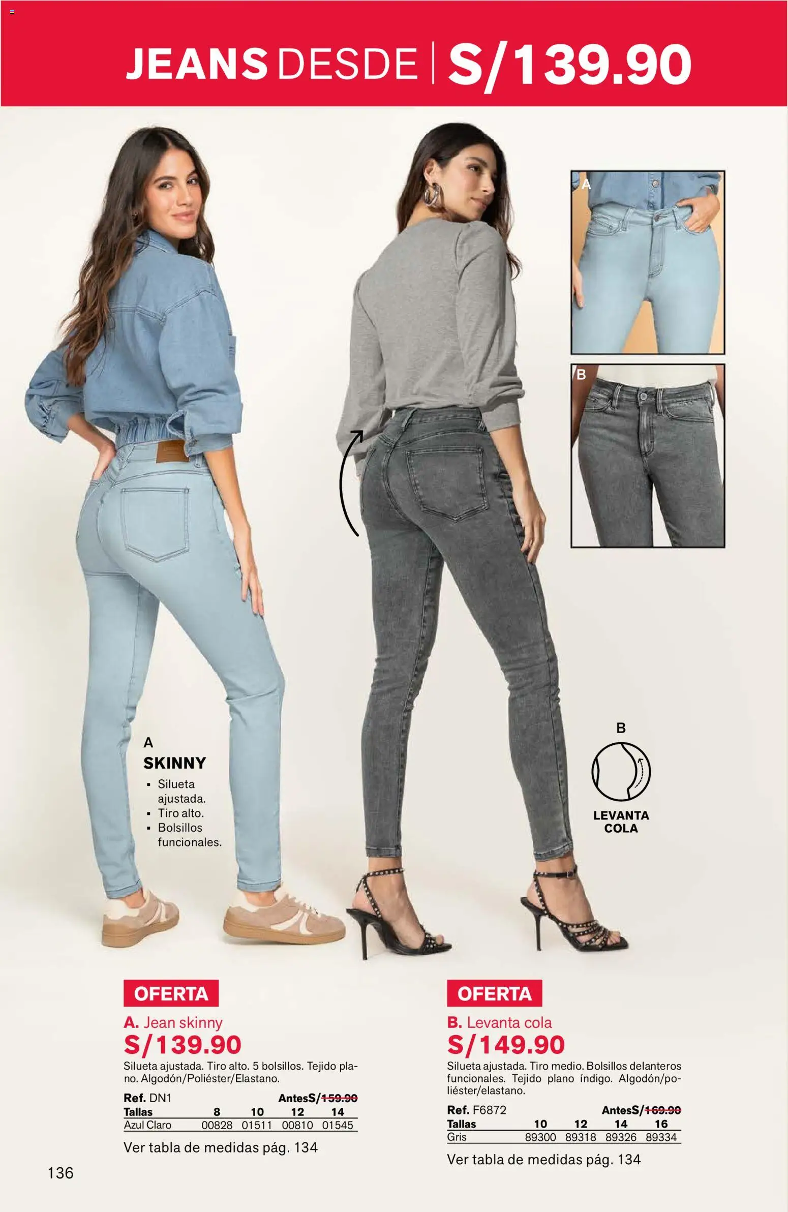 Catálogo Leonisa válido desde 24/08/2026 | Página: 136 | Productos: Bolsillos, Jeans