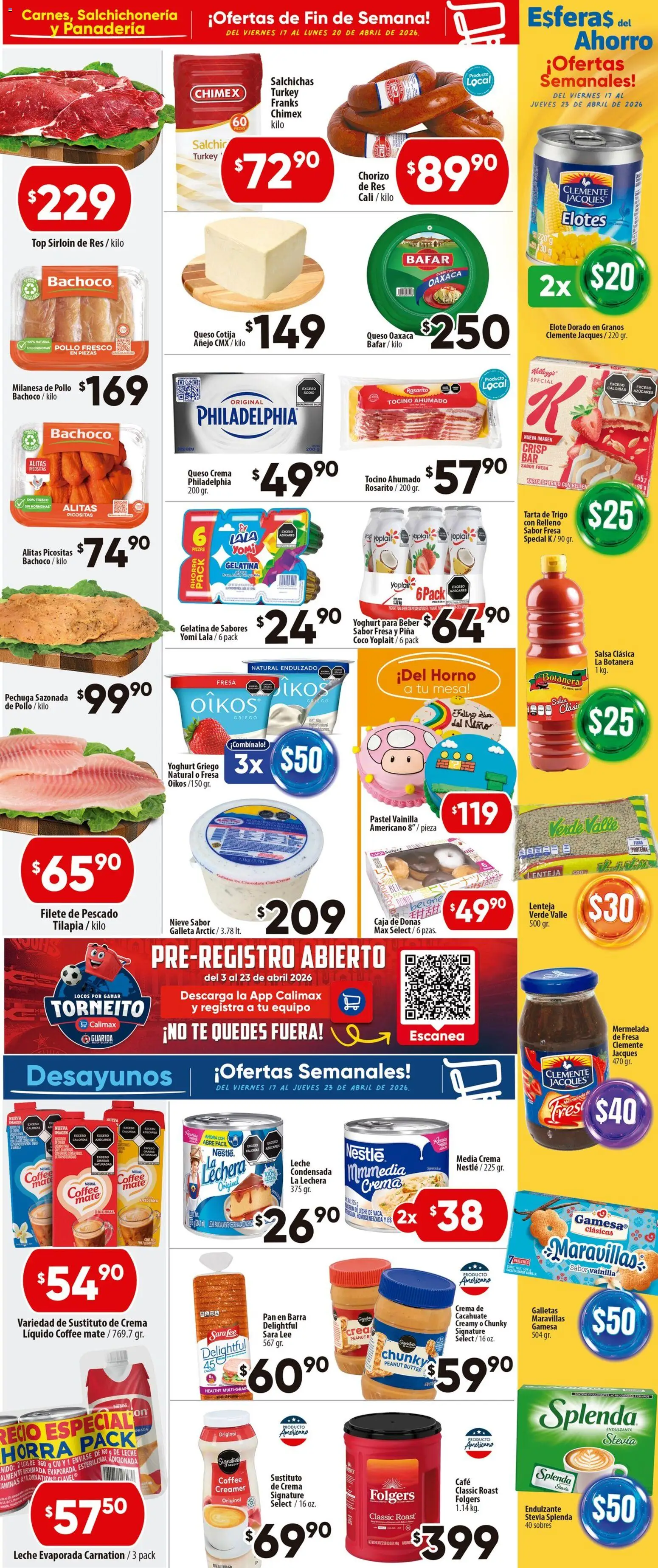 Nuevas ofertas de Calimax válidas en toda la República Mexicana desde el 17.04.2026. ¡Encuentra las mejores ofertas en Calimax folleto! | Página: 2 | Productos: Crema, Piña, Barra, Mate