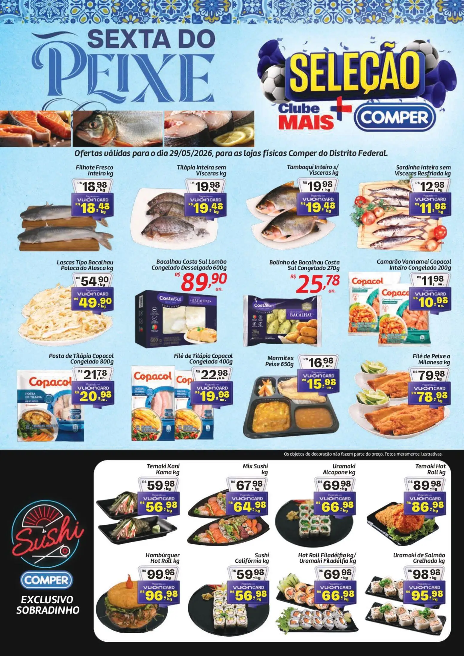 Comper Folheto - válido de 29.05.2026 | Página: 1 | Produtos: Lombo, Tilápia, Hambúrguer, Filé de tilápia