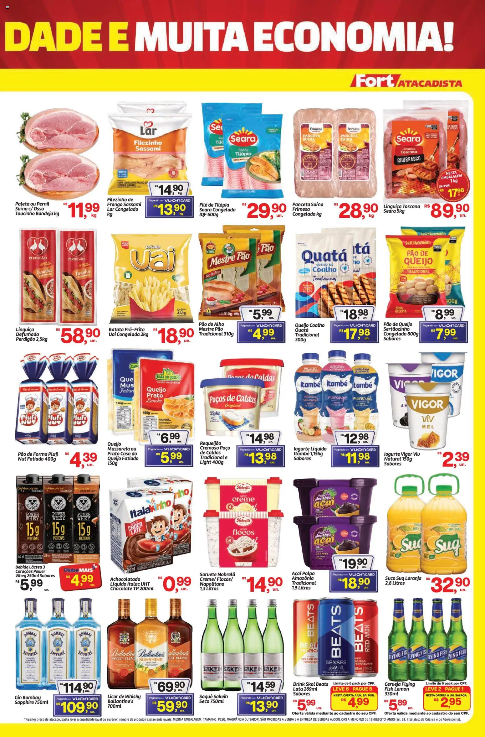 Fort Atacadista Folheto - válido de 30/08/2026 | Página: 3 | Produtos: Pao de alho, Chocolate, Pão de queijo, Açaí