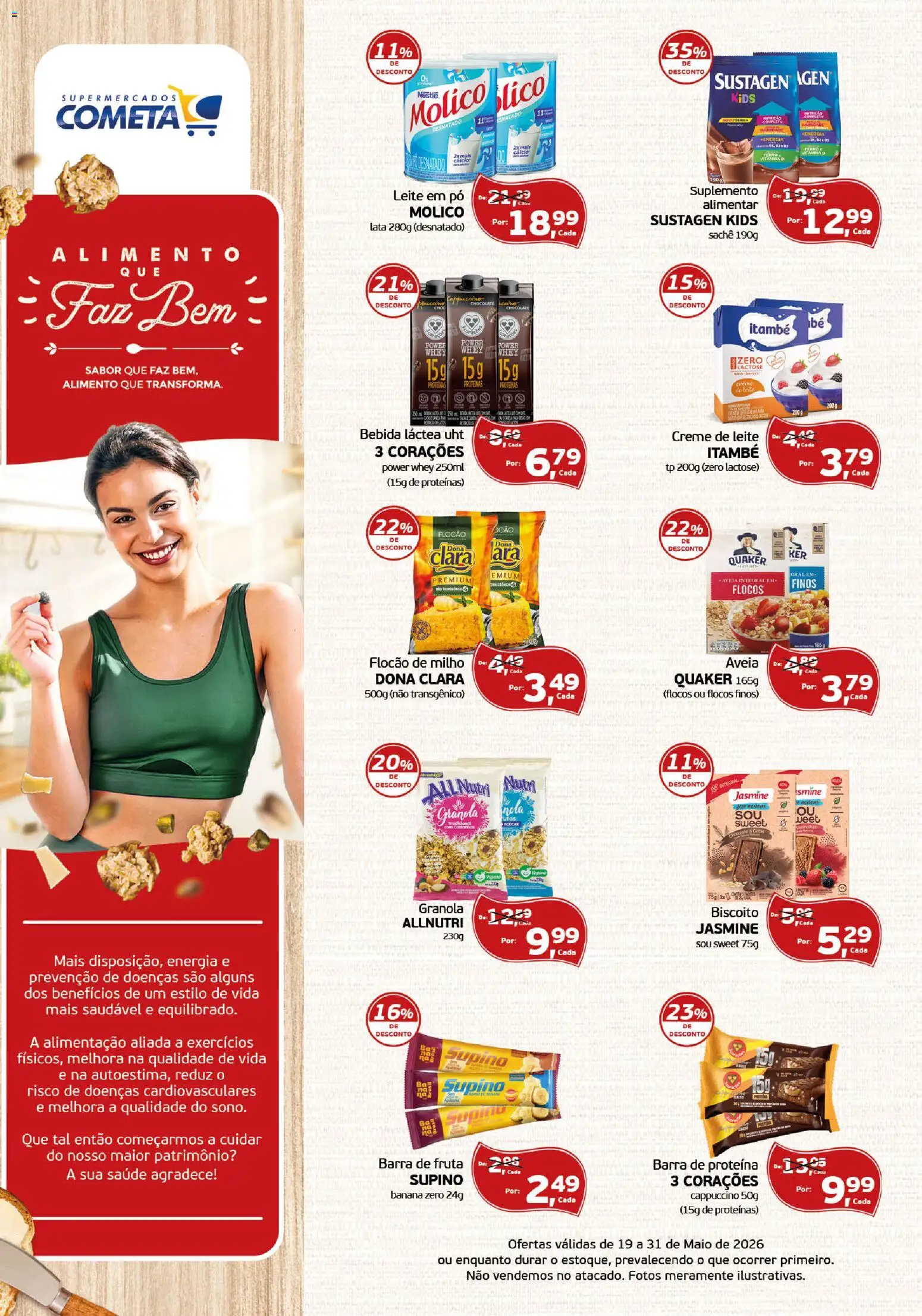 Cometa Supermercados Folheto - válido de 09.05.2026 | Página: 1 | Produtos: Chocolate, Creme, Aveia, Leite em pó