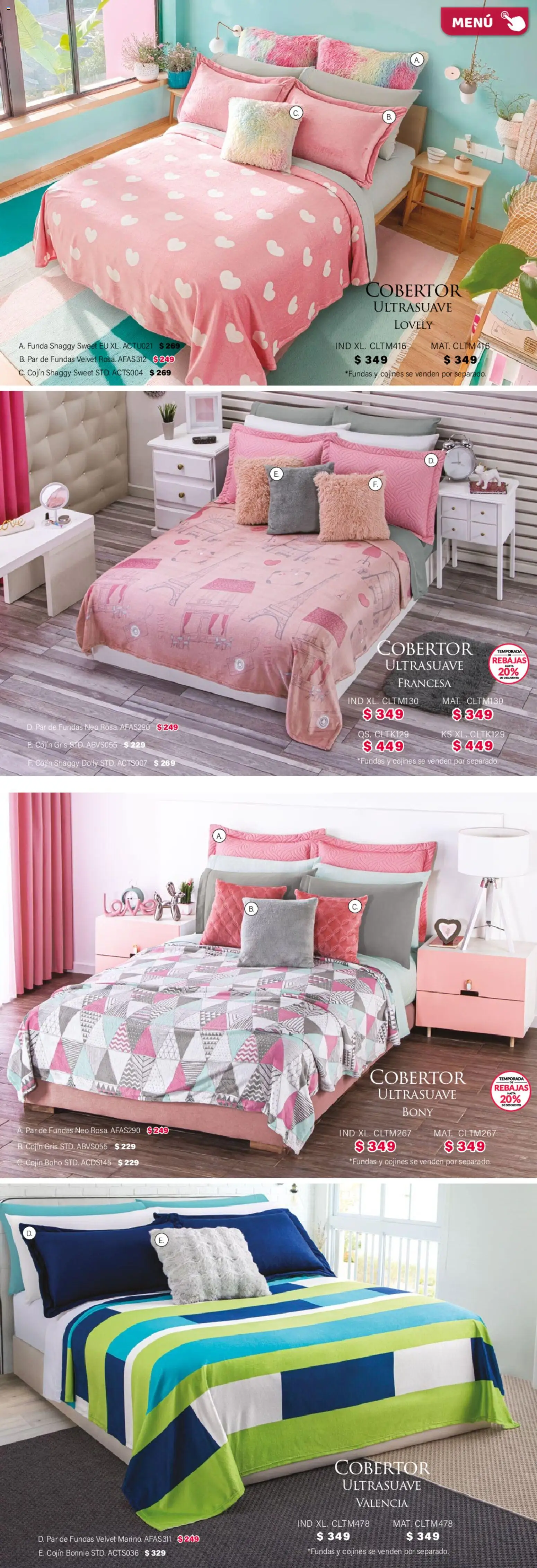 Nuevas ofertas de Colchas Concord válidas en toda la República Mexicana desde el 01/02/2026. ¡Encuentra las mejores ofertas en Colchas Concord catálogo! | Página: 196 | Productos: Cobertor, Funda