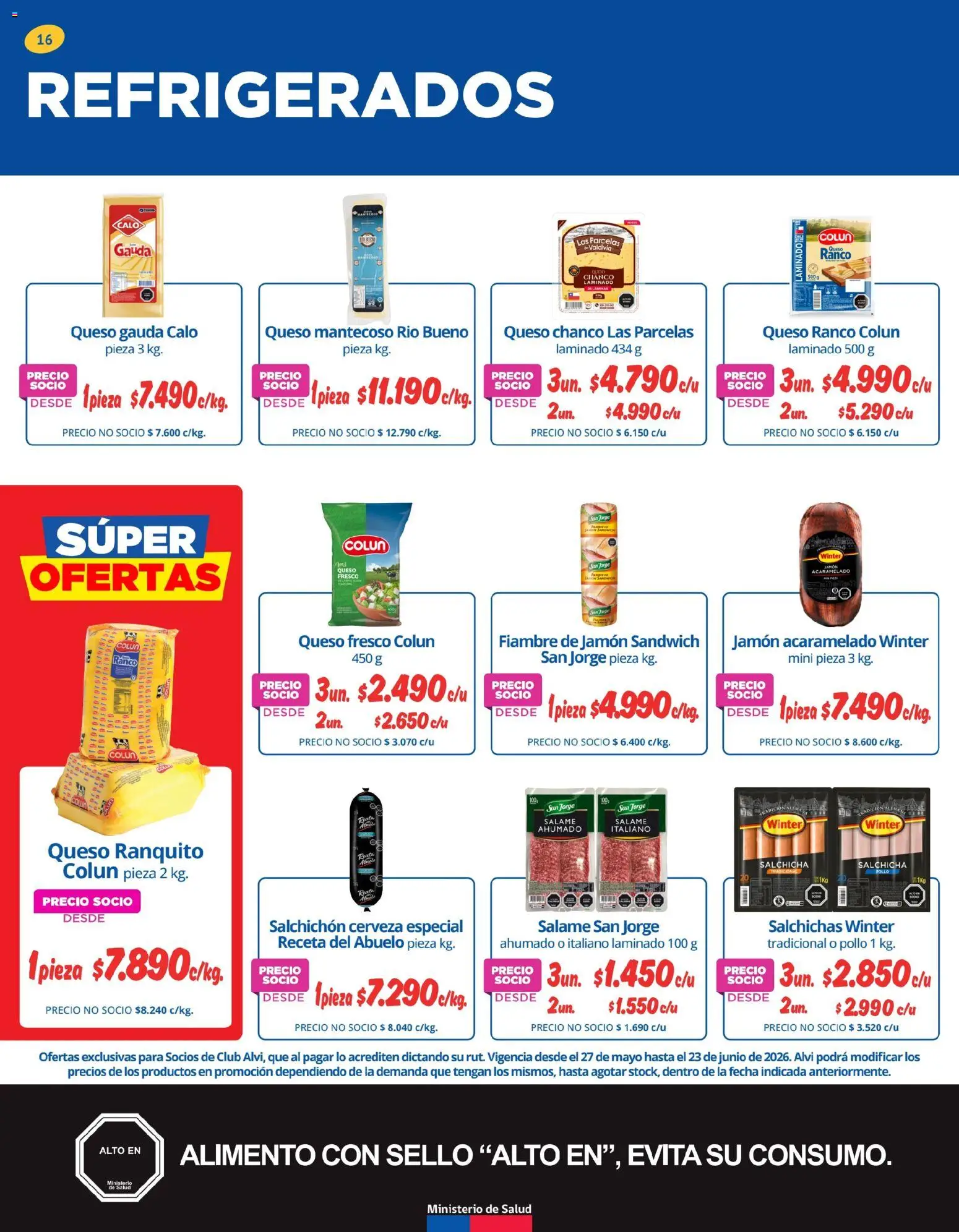 Alvi Catálogo │ válido desde el 27.05.2026 | Página: 16 | Productos: Queso, Salame, Jamón, Cerveza