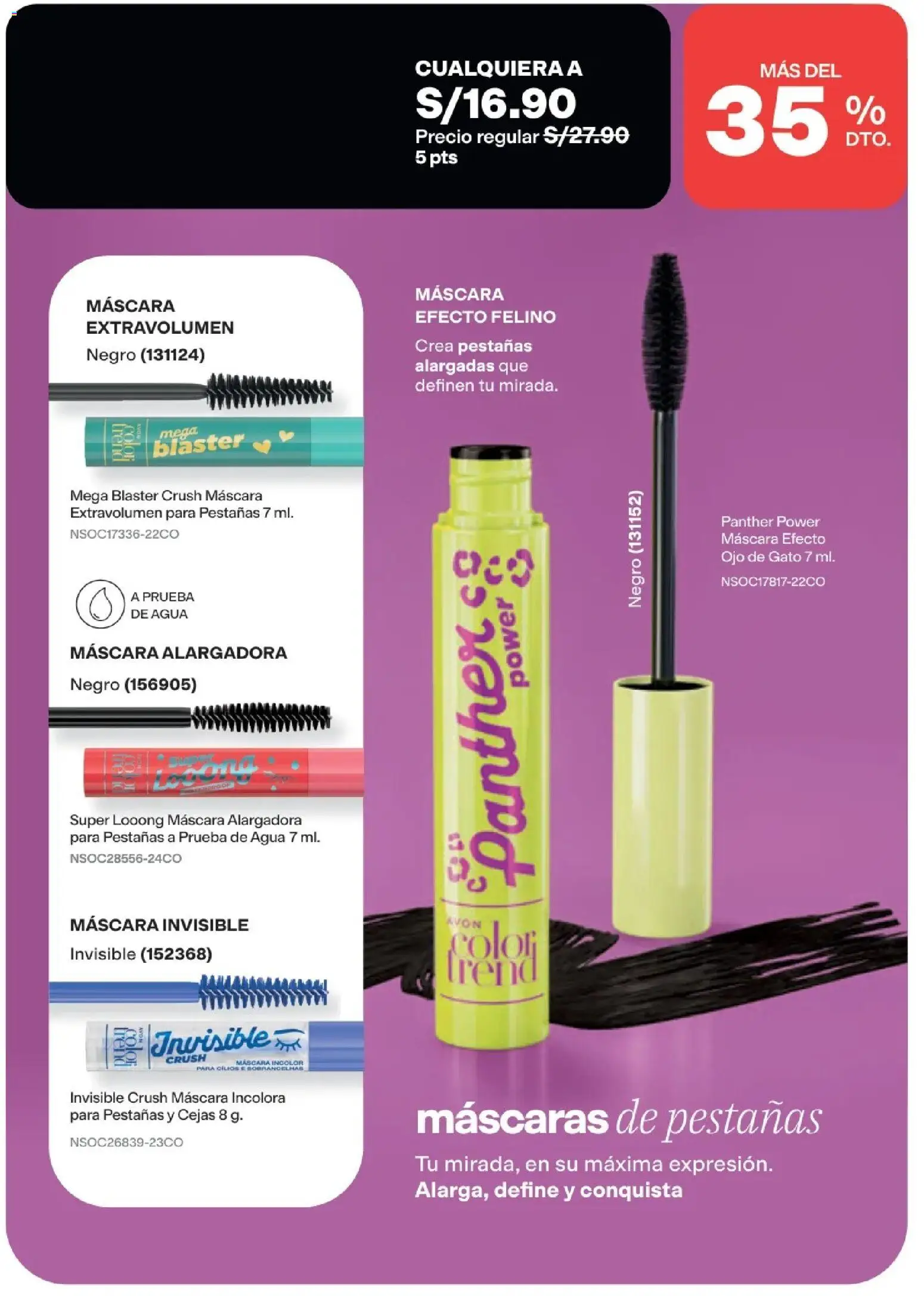 Catálogo Avon válido desde 15/09/2026 | Página: 50 | Productos: Máscara, Agua