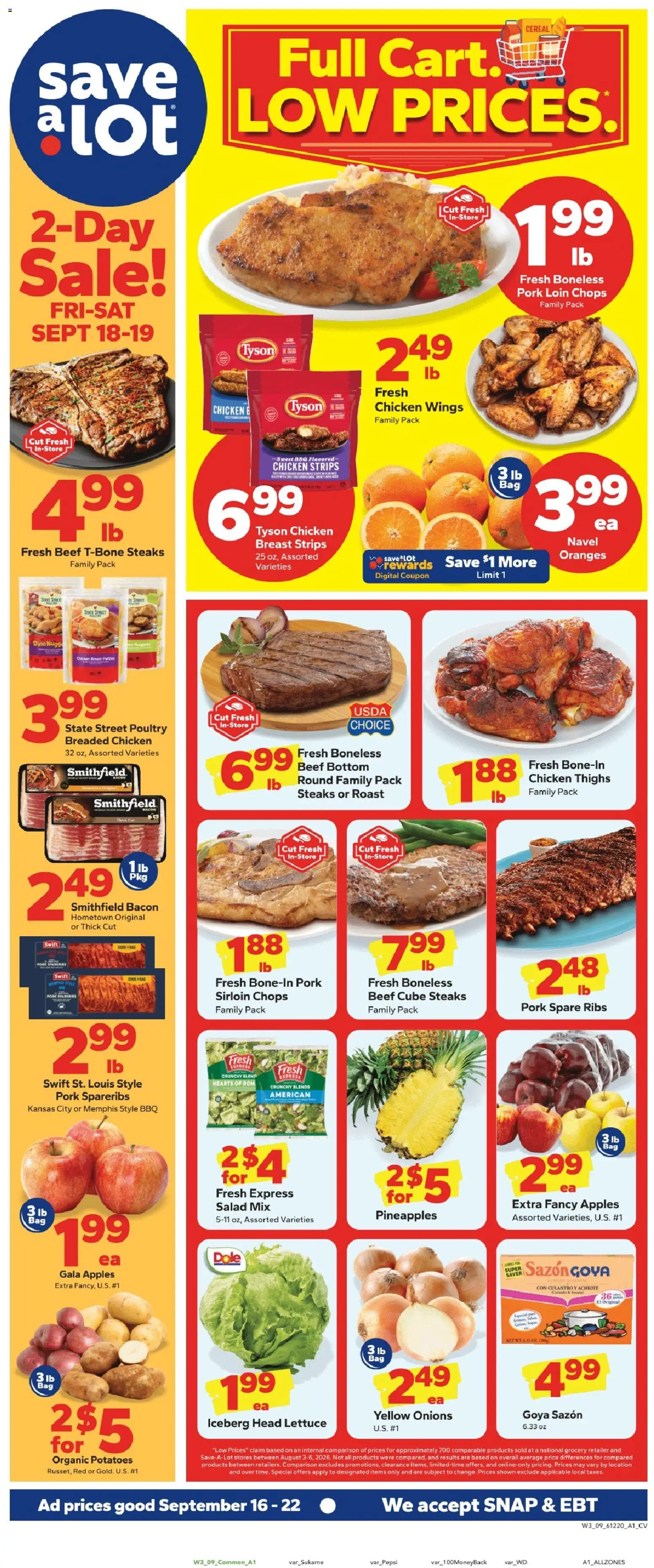 Save a Lot Weekly Ad - valid from 09/16/2026 | Page: 1 | Products: Beef, Salad mix, Poultry, Pepsi
