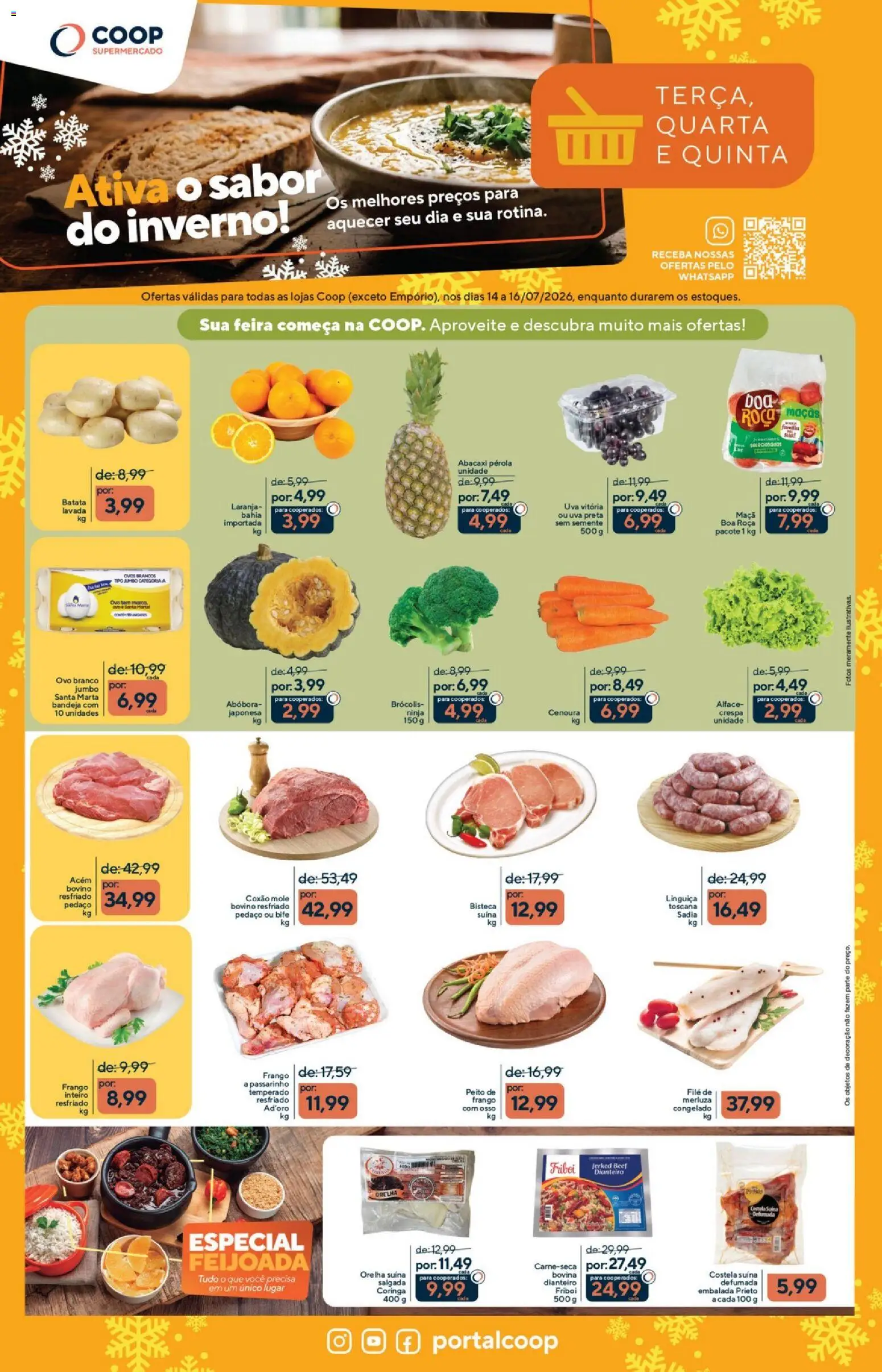 Coop Folheto - válido de 14/07/2026 | Página: 1 | Produtos: Acém, Cenoura, Batata, Frango