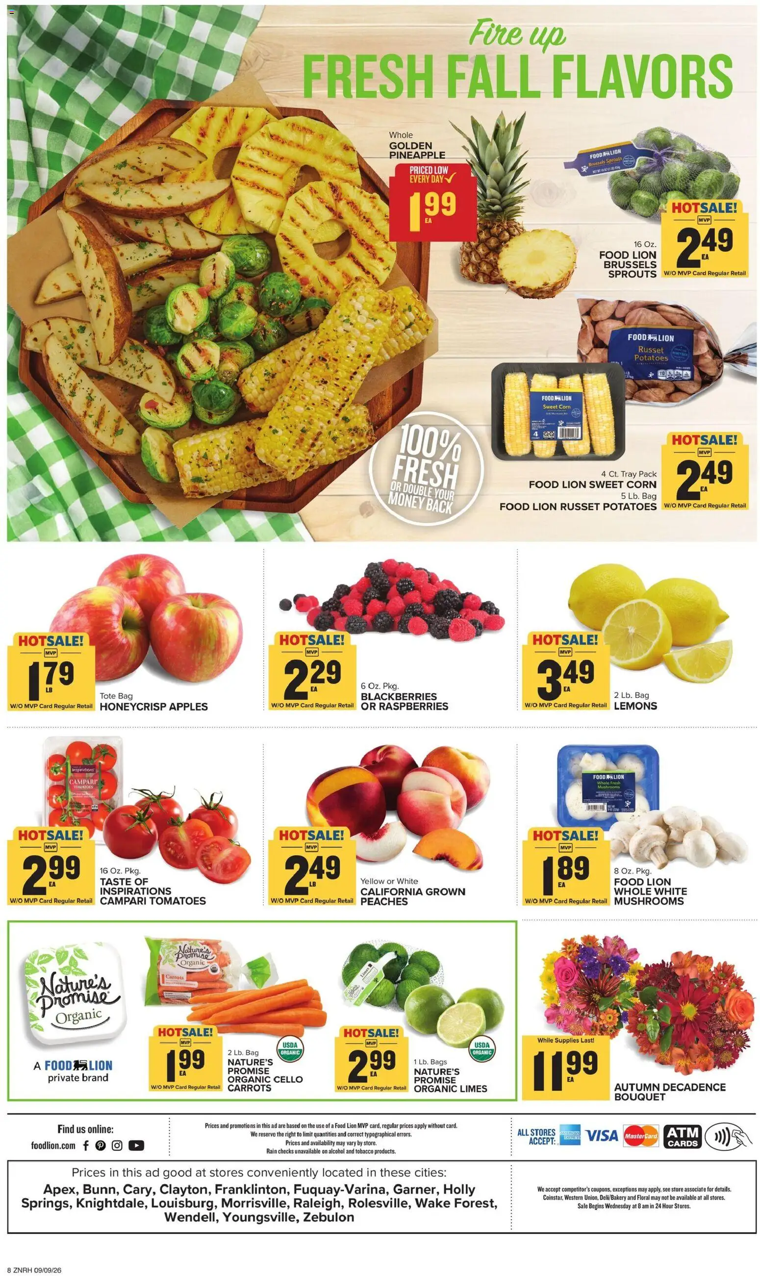 Food Lion Weekly Ad - valid from 09/09/2026 | Page: 3 | Products: Apples, Alcohol, Bag, Carrots