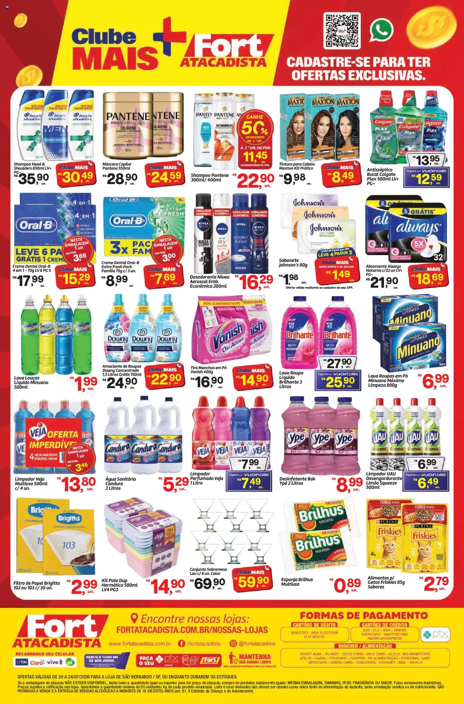 Fort Atacadista Folheto - válido de 20/07/2026 | Página: 4 | Produtos: Sabonete, Pá, Absorvente, Amaciante
