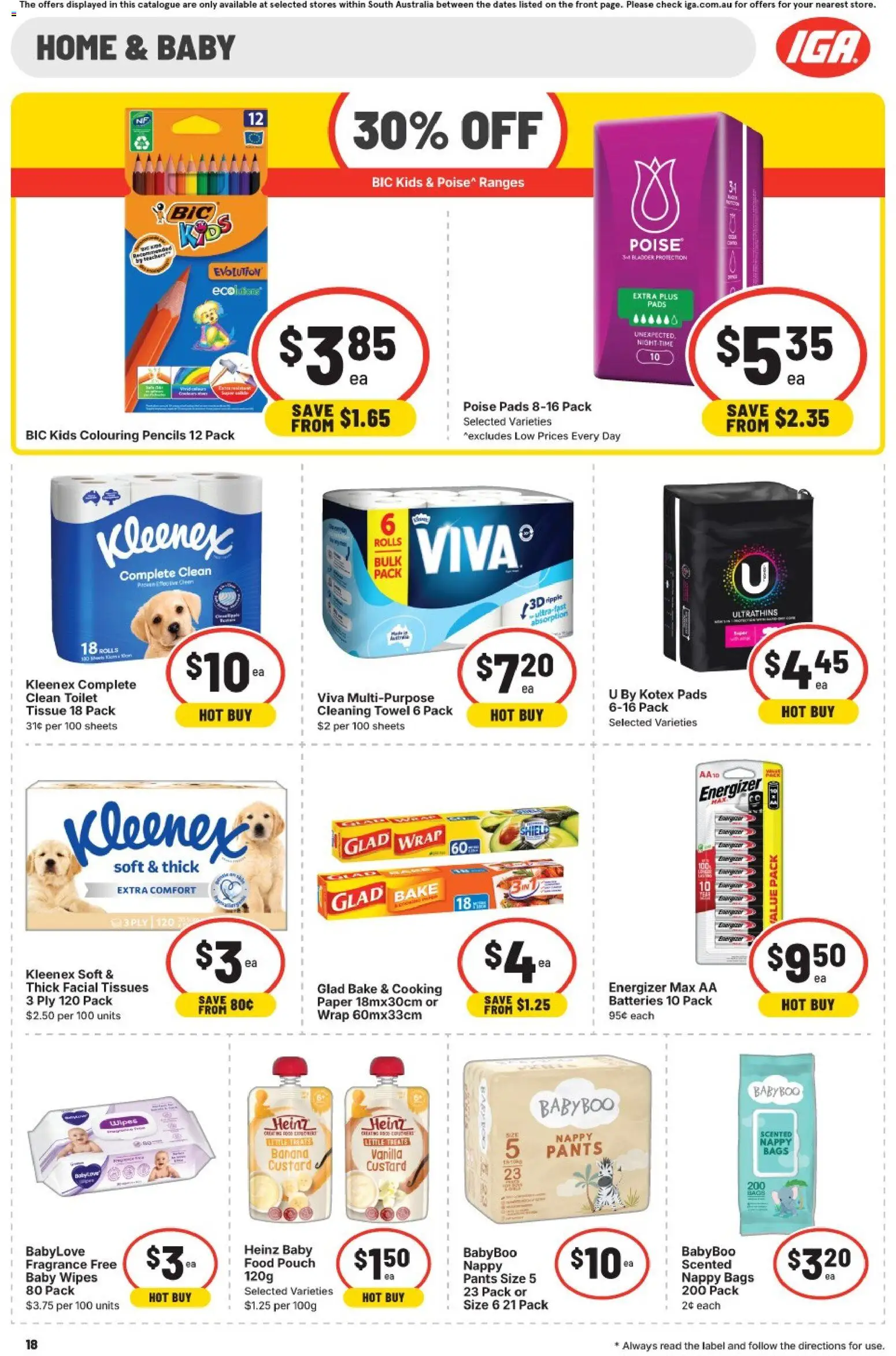 IGA catalogue - valid from 27.05.2026 | Page: 14 | Products: Toilet, Batteries, Multipurpose, Tissues