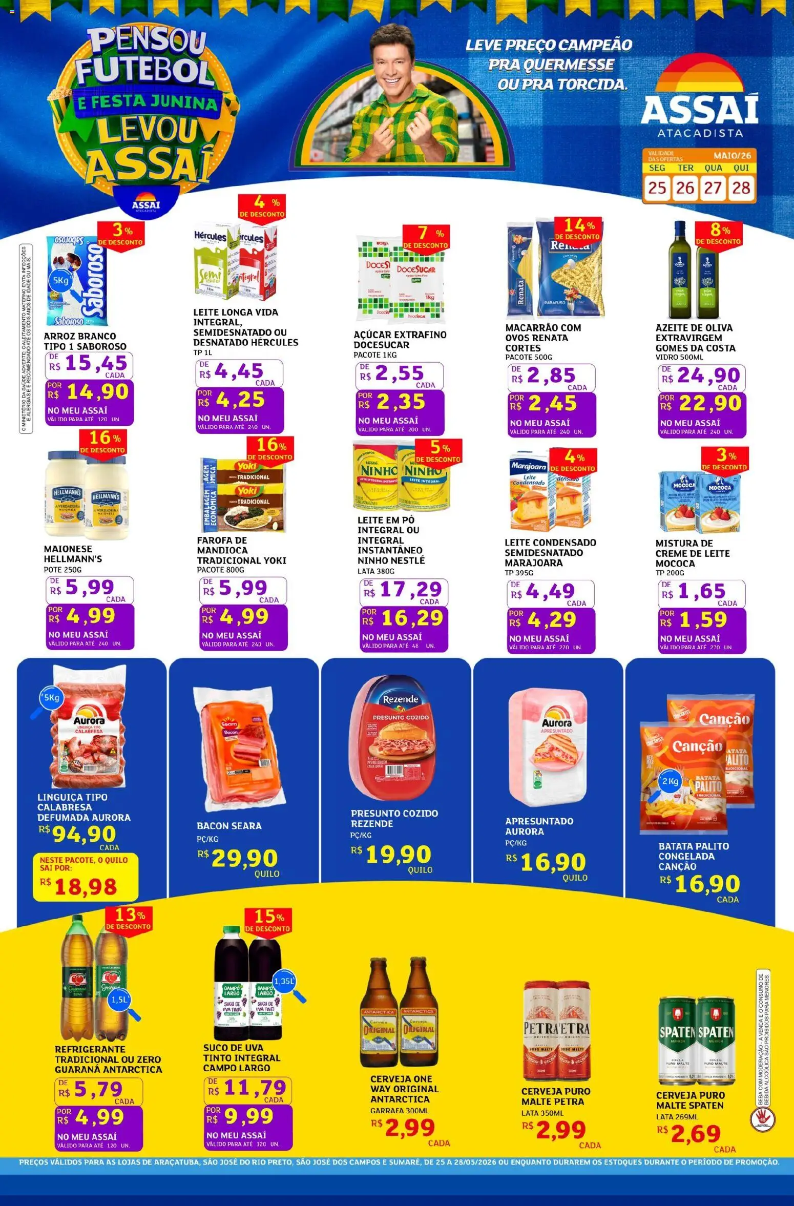 Assaí Atacadista Folheto - válido de 25.05.2026 | Página: 1 | Produtos: Guaraná, Batata, Creme de leite, Leite em pó
