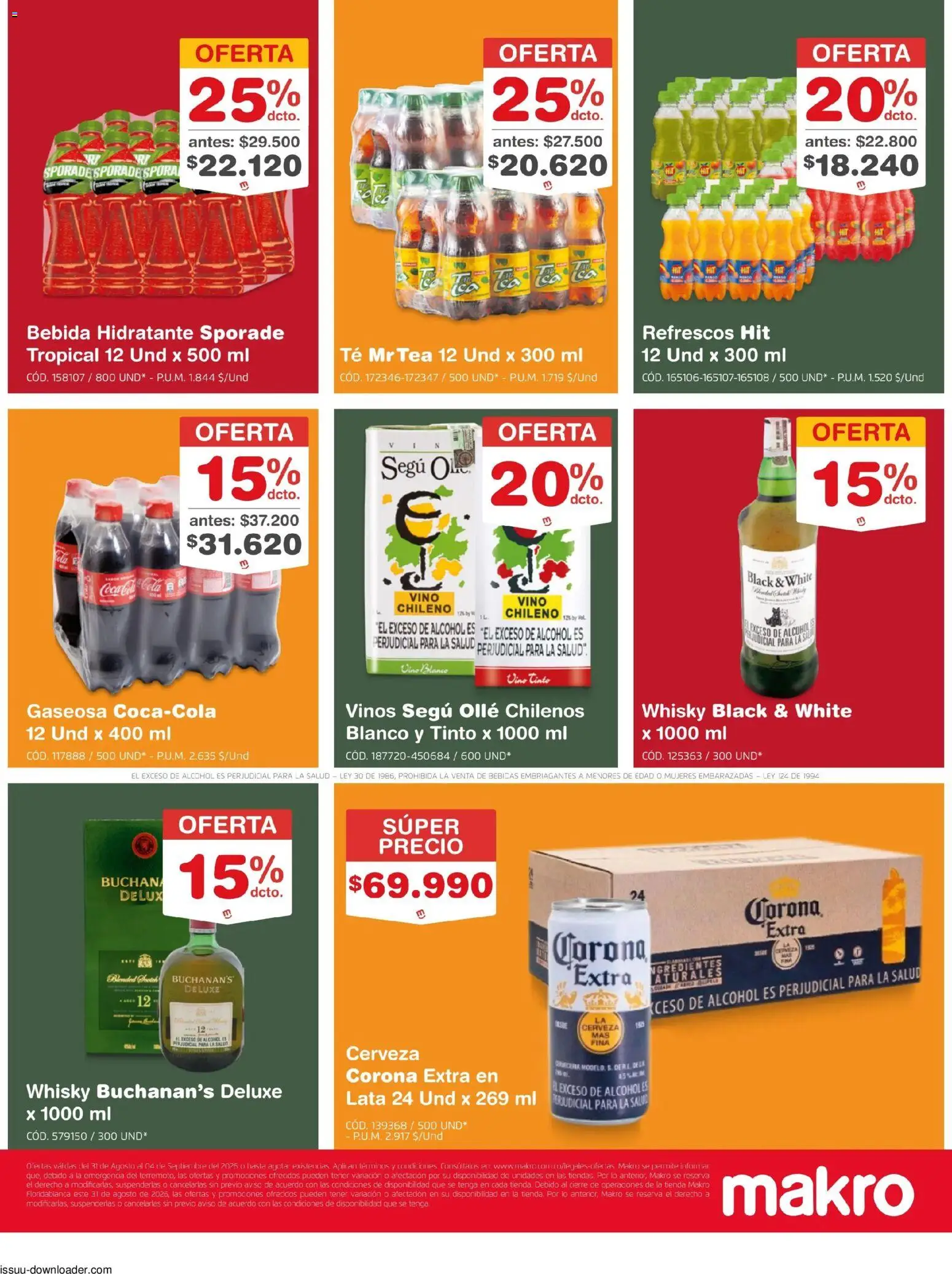 Makro revista - valida desde el 31/08/2026 | Página: 5 | Productos: Bebidas, Vino blanco, Vino, Alcohol