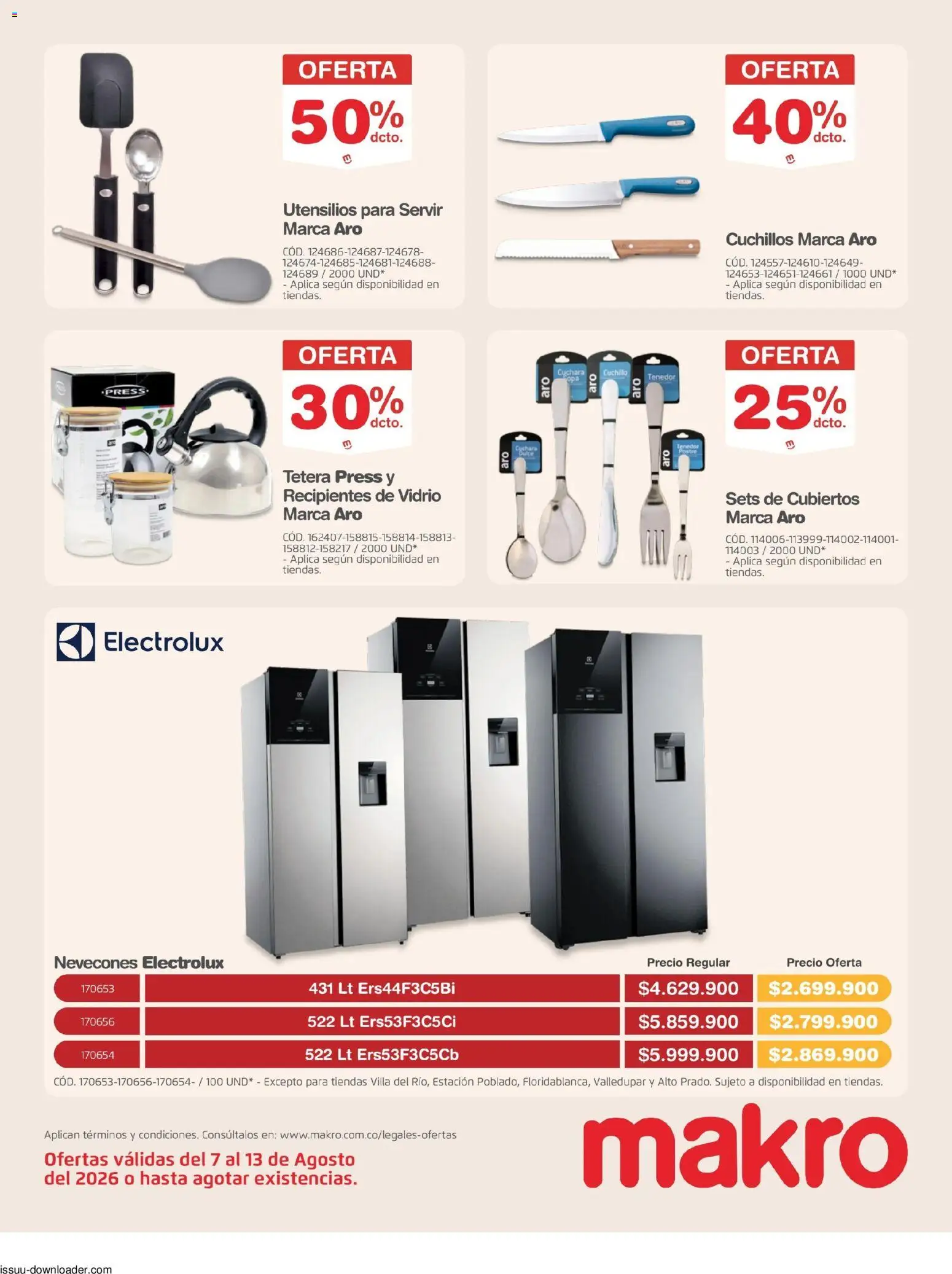 Makro revista - valida desde el 07/08/2026 | Página: 24 | Productos: Tetera, Cuchillos, Cuchara, Cuchillo