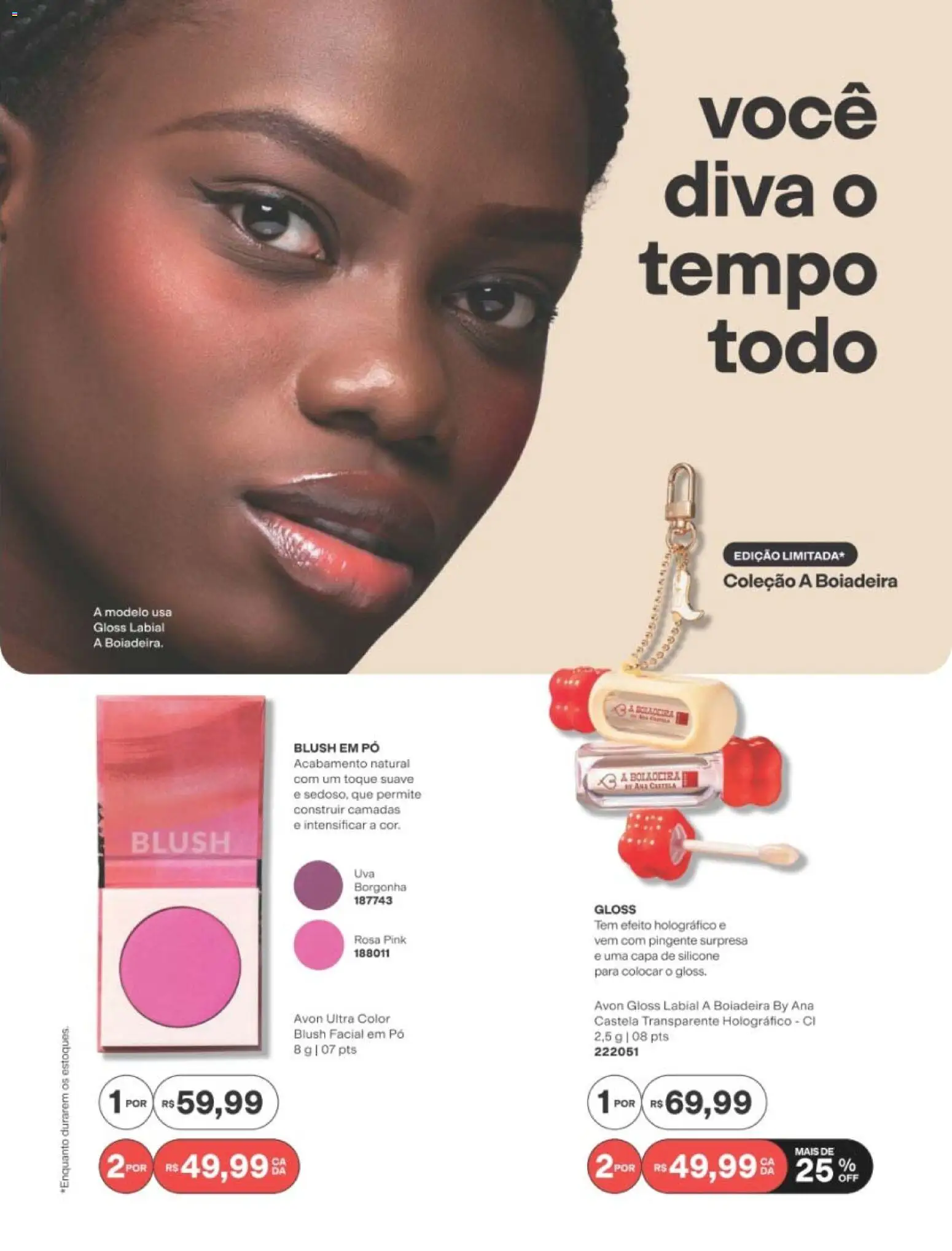 Avon Folheto - válido de 19/07/2026 | Página: 145 | Produtos: Pó, Blush, Gloss labial, Pingente