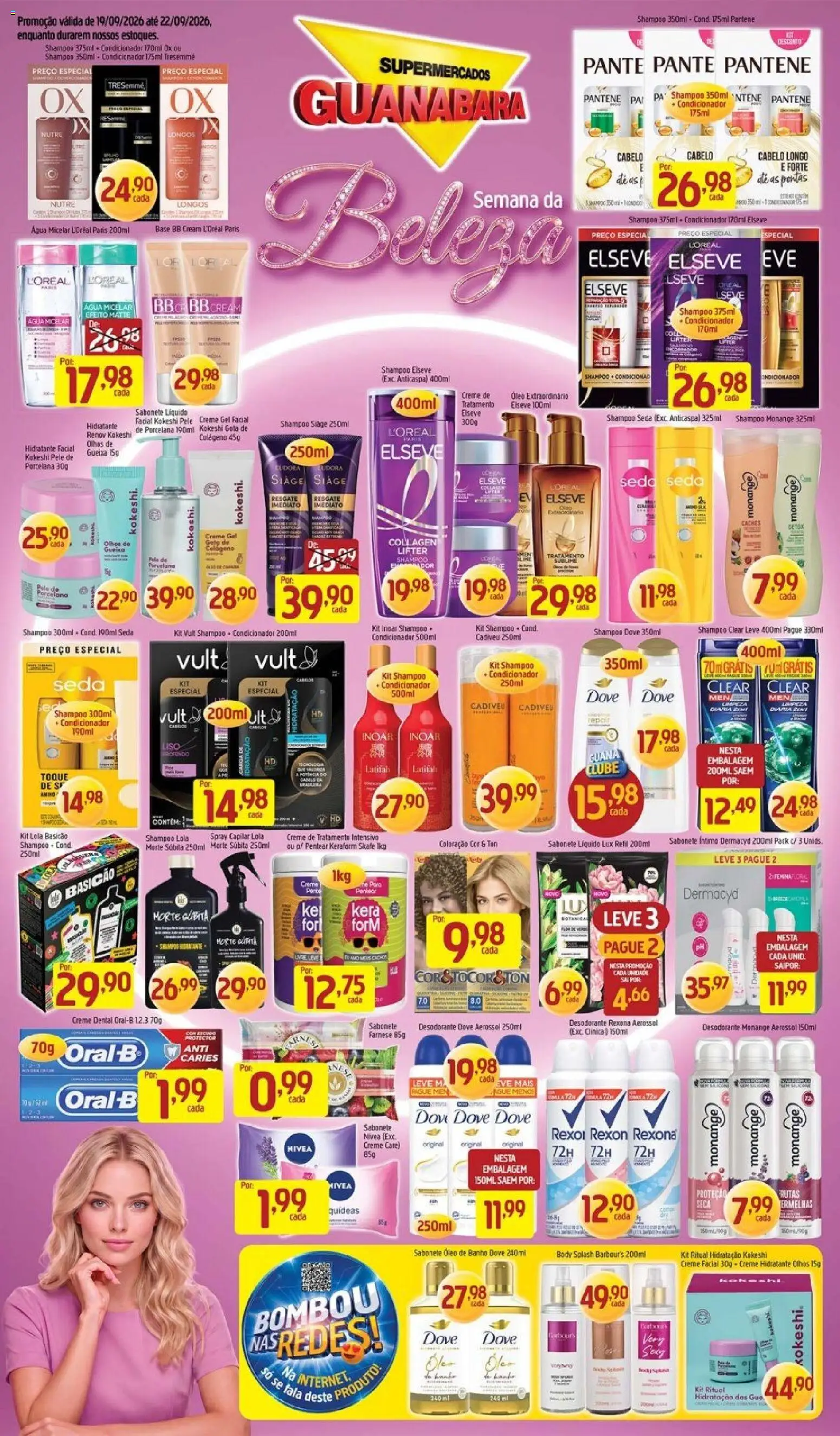 Supermercados Guanabara Folheto - válido de 19/09/2026 | Página: 12 | Produtos: Colágeno, Desodorante, Água, Dove