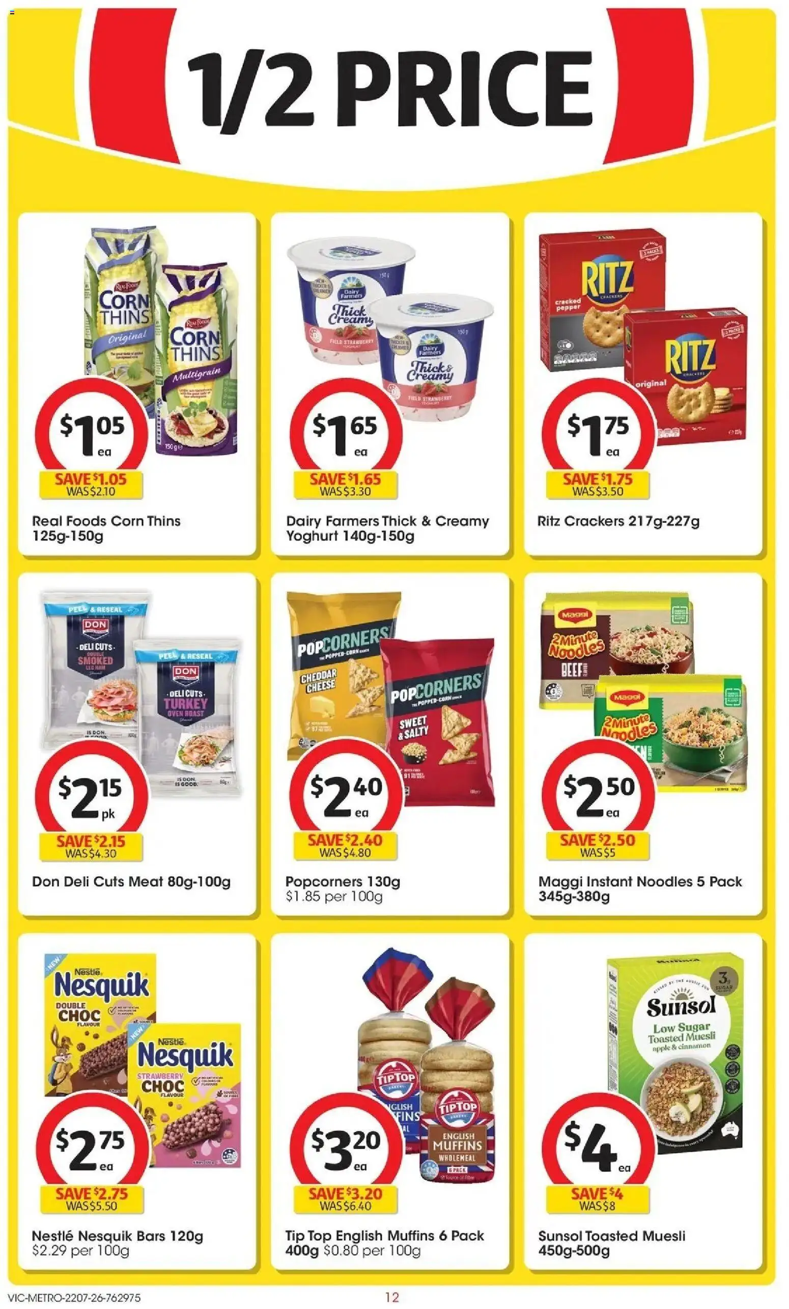 Coles catalogue - valid from 22/07/2026 | Page: 12 | Products: Yoghurt, Noodles, Muffins, Pepper