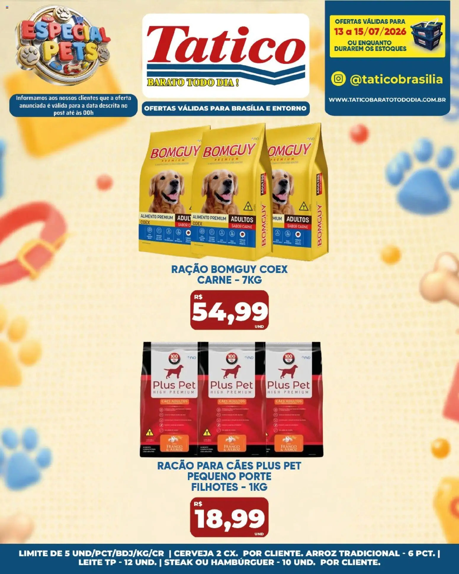 Tatico Folheto - válido de 16/07/2026 | Página: 49 | Produtos: Leite, Cerveja, Hambúrguer, Frango