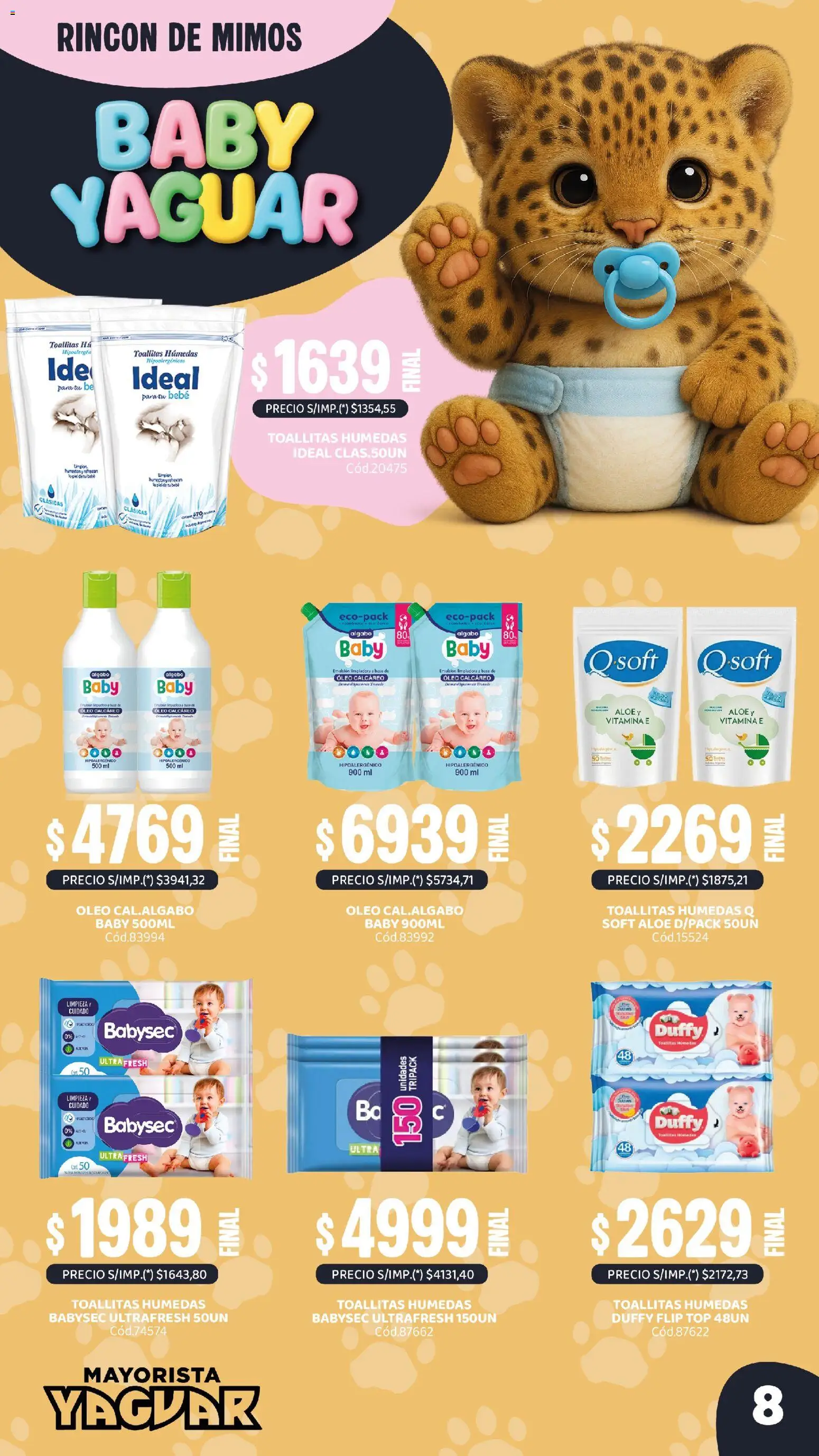 Yaguar - Todo Para Tu Bebe │ válido desde el 21/09/2026 | Página: 8 | Productos: Top, Toallitas húmedas, Emulsión