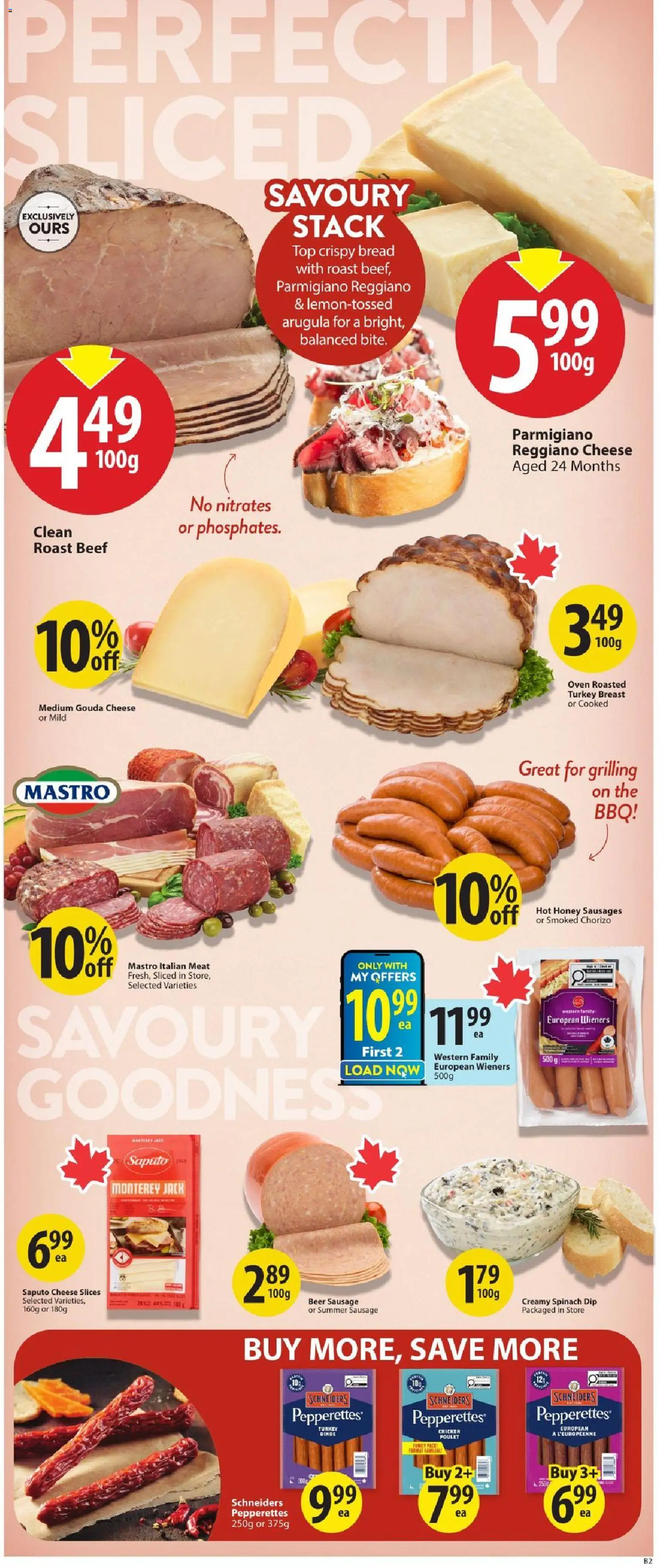 Save on foods flyer valid from Jul 9, 2026 | Page: 13 | Products: Oven, Cheese, Bread, Chicken