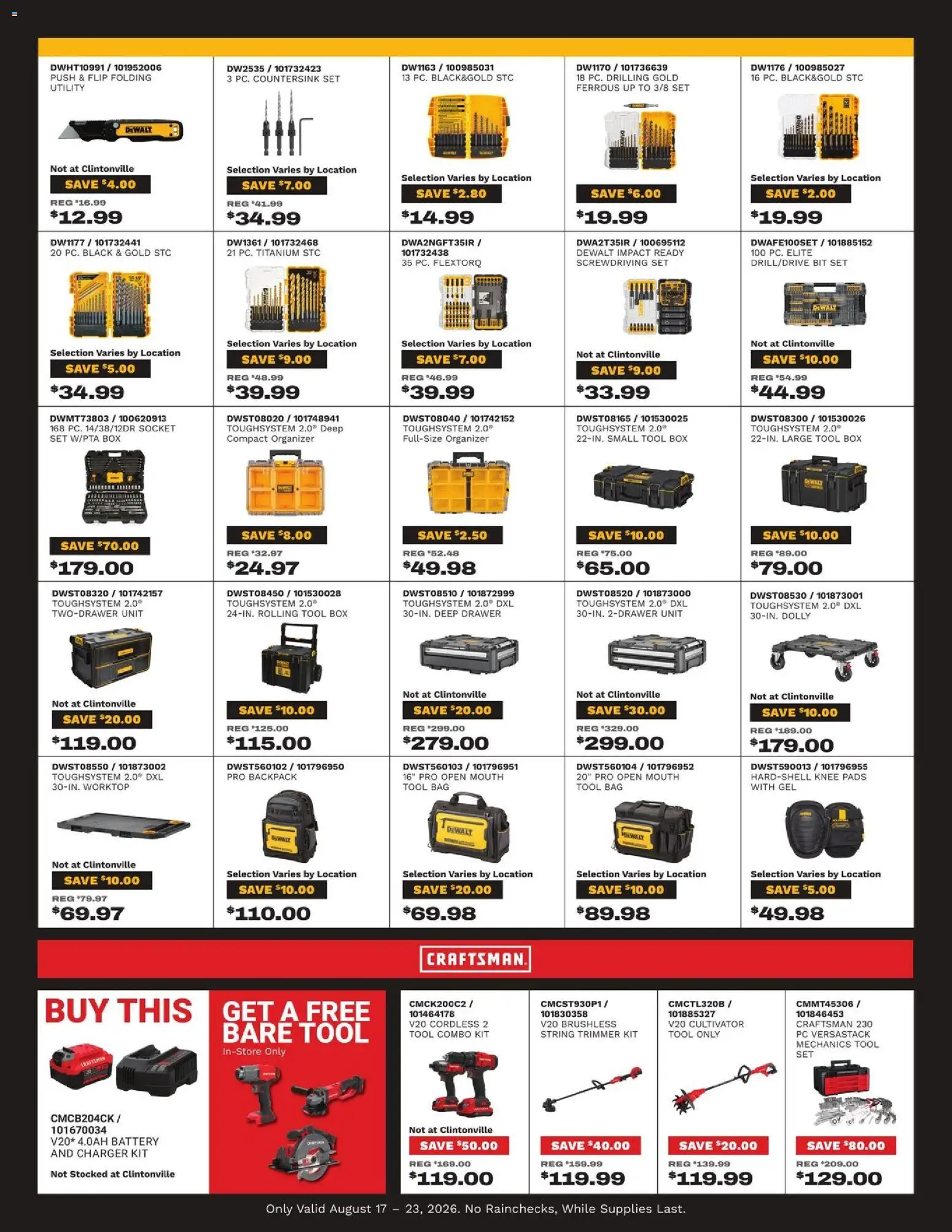 Mills Fleet Farm Dewalt Deal Days - valid from 08/17/2026 | Page: 3 | Products: Pads, Backpack, String trimmer, Pc