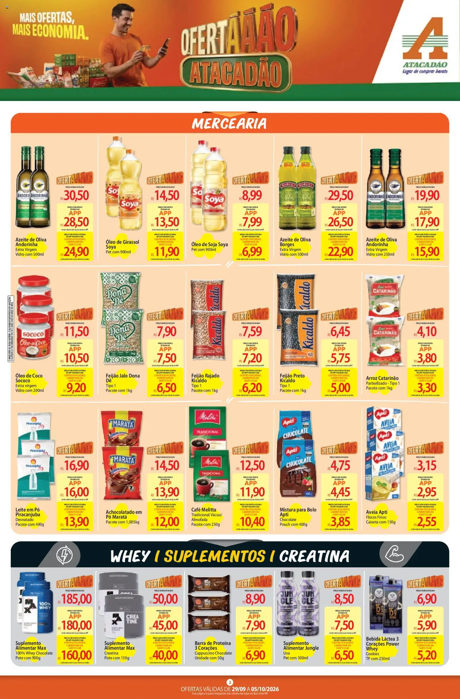 Atacadão Folheto - válido de 29/09/2026 | Página: 2 | Produtos: Coco, Óleo, Proteína, Azeite