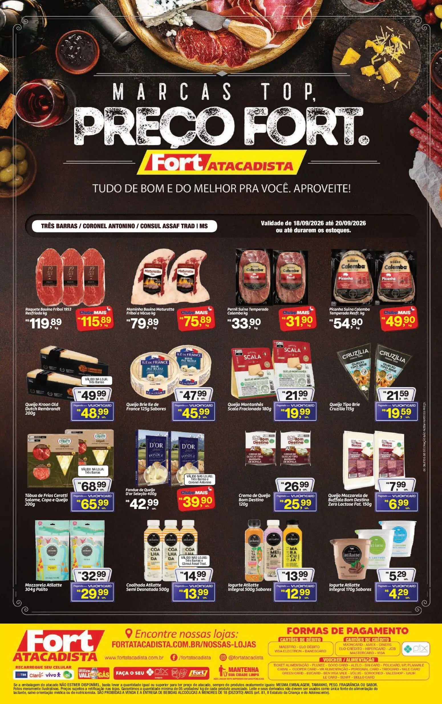 Fort Atacadista Folheto - válido de 18/09/2026 | Página: 1 | Produtos: Decoração, Pernil, Queijo, Faca