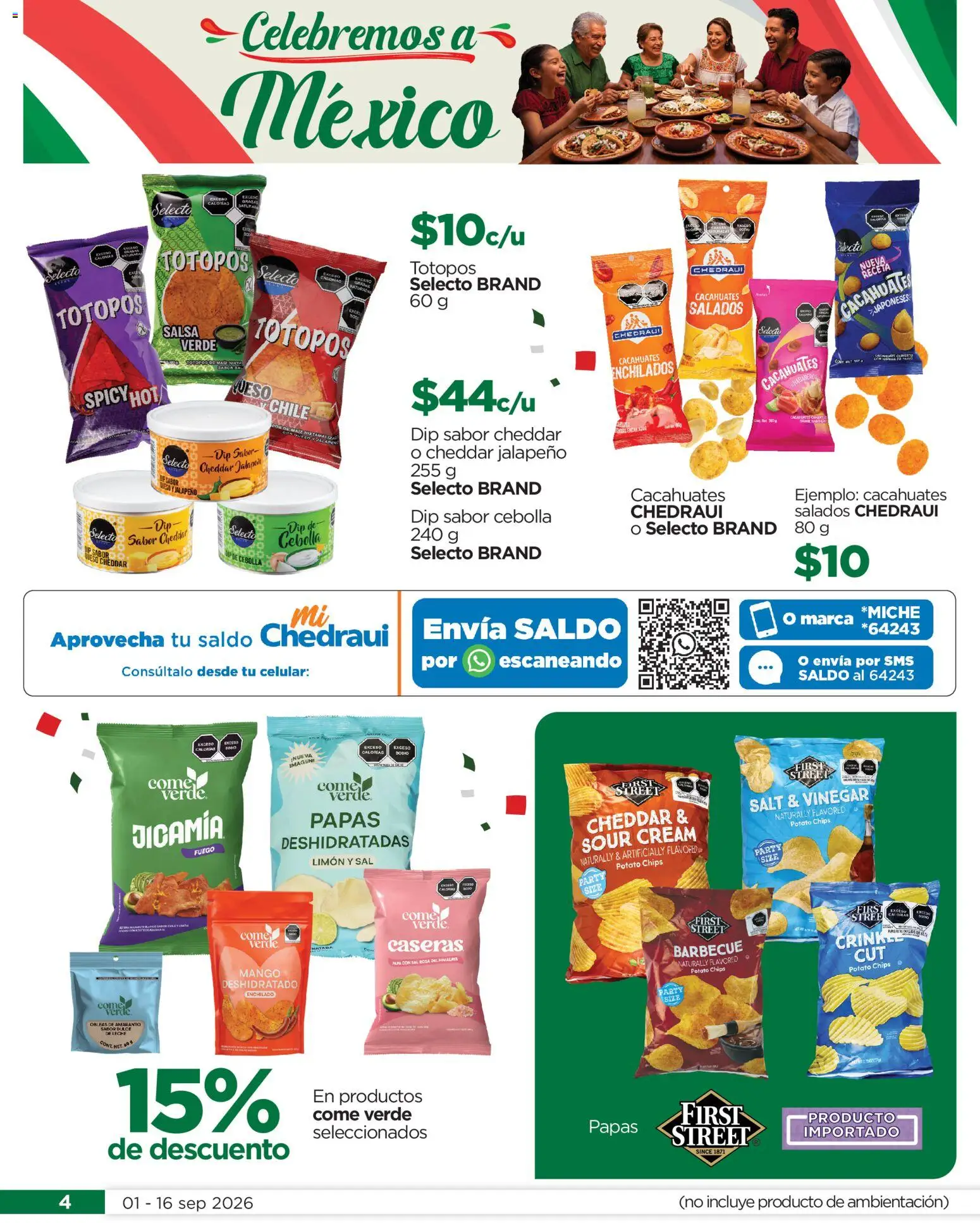 Nuevas ofertas de Chedraui válidas en toda la República Mexicana desde el 01/09/2026. ¡Encuentra las mejores ofertas en Chedraui Celebremos a México! | Página: 4