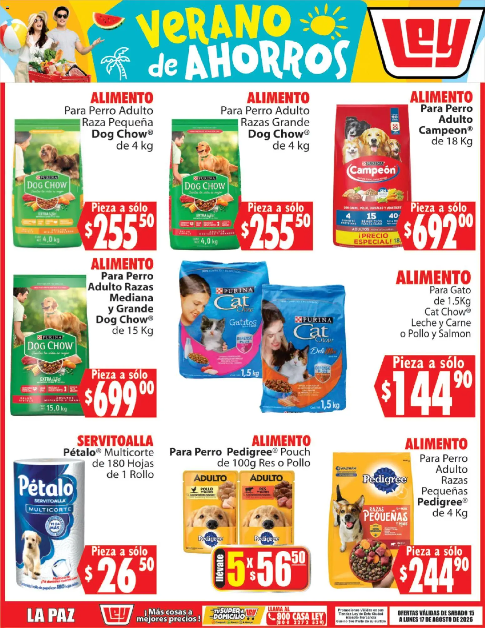 Nuevas ofertas de Casa Ley válidas en toda la República Mexicana desde el 15/08/2026. ¡Encuentra las mejores ofertas en Casa Ley folleto Verano de ahorros! | Página: 8 | Productos: Pollo, Salmón, Res, Cereales