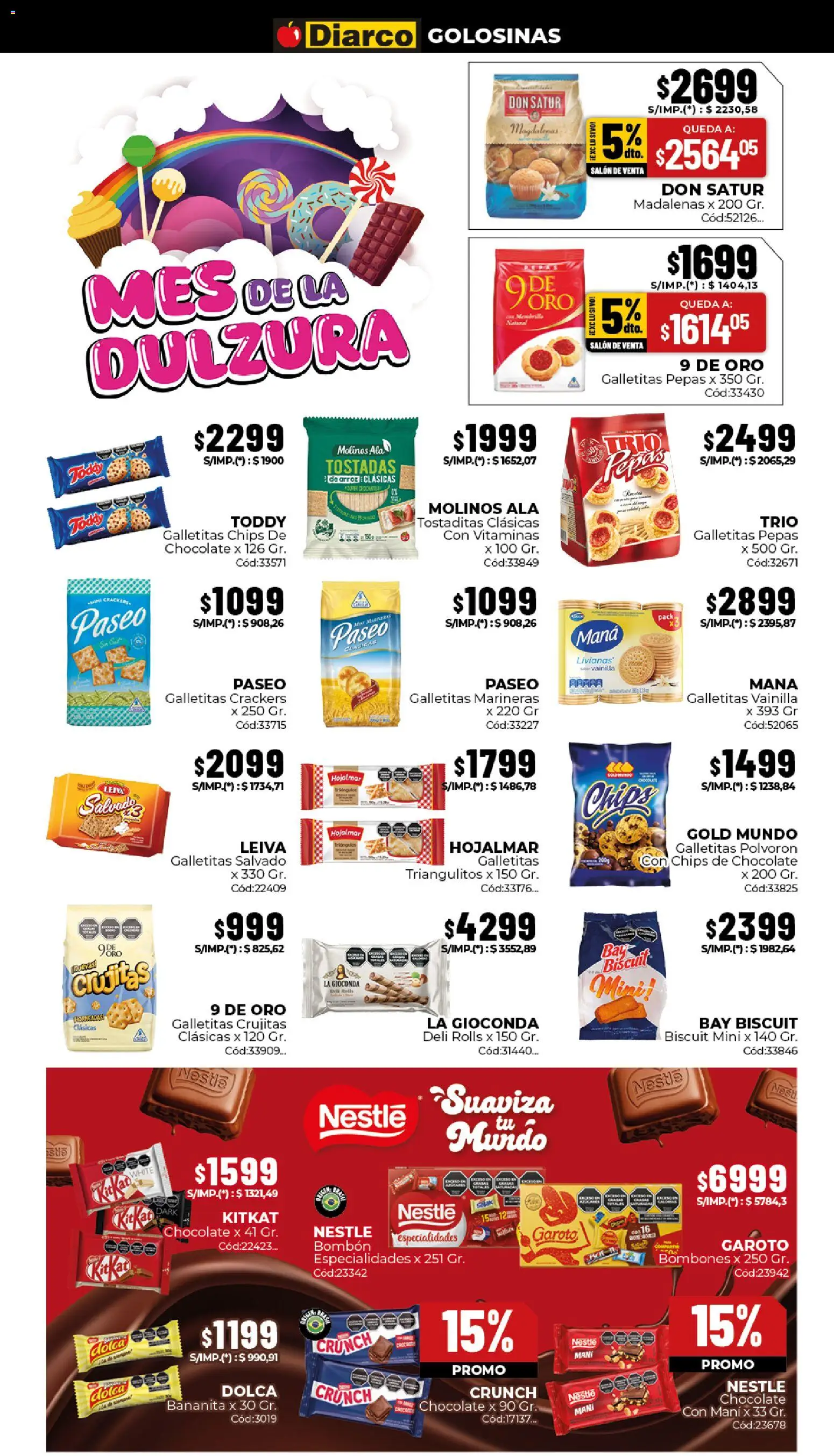 Diarco ofertas │ válido desde el 20/07/2026 | Página: 5 | Productos: Magdalena, Chocolate, Arroz, Golosinas