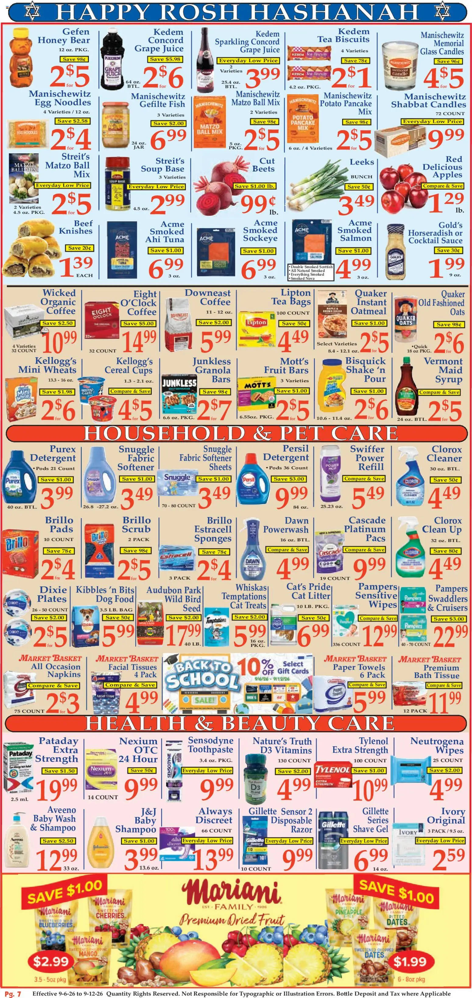Market Basket Ad - valid from 09/06/2026 | Page: 7 | Products: Cherries, Bath, Juice, Shave Gel