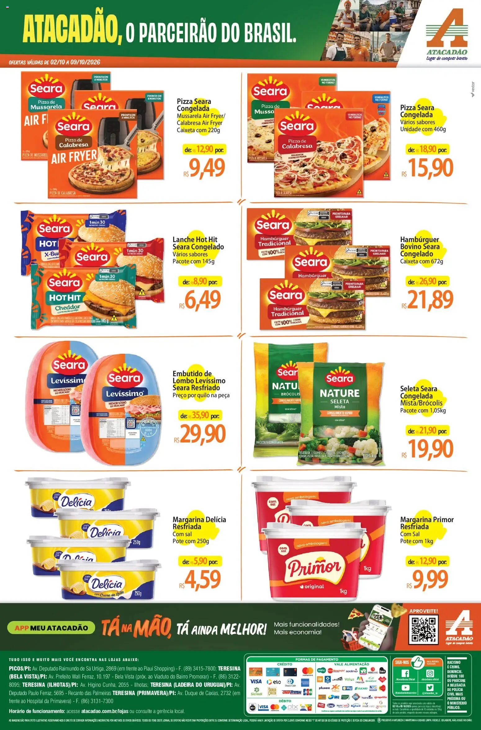 Atacadão Folheto - válido de 02/10/2026 | Página: 2 | Produtos: Pizza, Cheddar, Sal, Mussarela