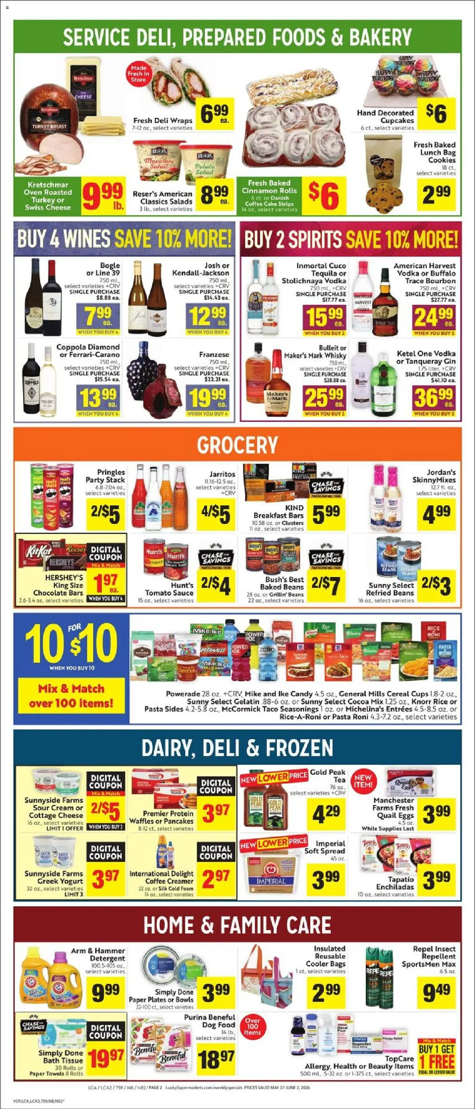 Lucky Supermarkets Weekly Ad - valid from 27.05.2026 | Page: 2 | Products: Bath, Hammer, Coffee, Gin