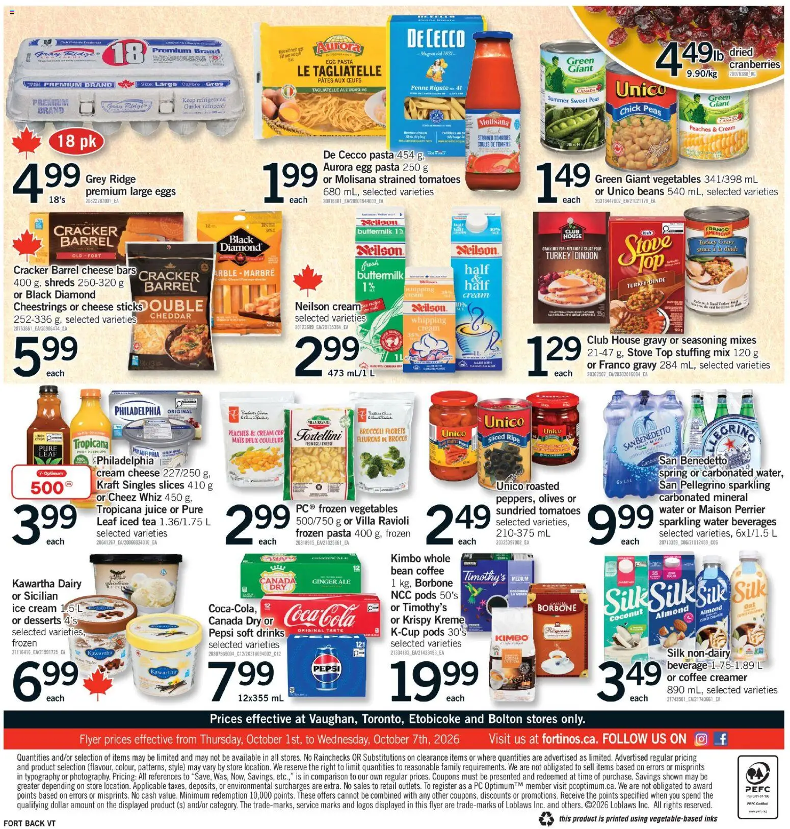 Fortinos flyer valid from Oct 1, 2026 | Page: 2 | Products: Tea, Stove, Ice, Juice
