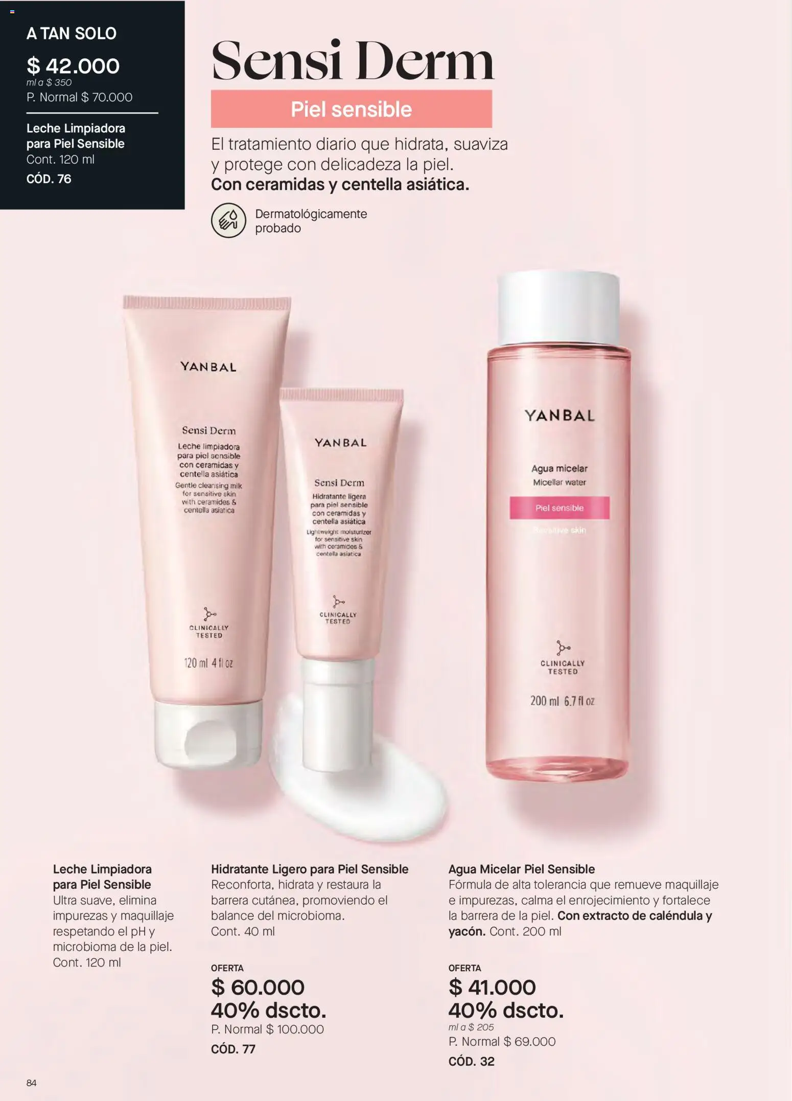 Yanbal revista - valida desde el 15/08/2026 | Página: 84 | Productos: Agua, Agua micelar, Maquillaje, Leche