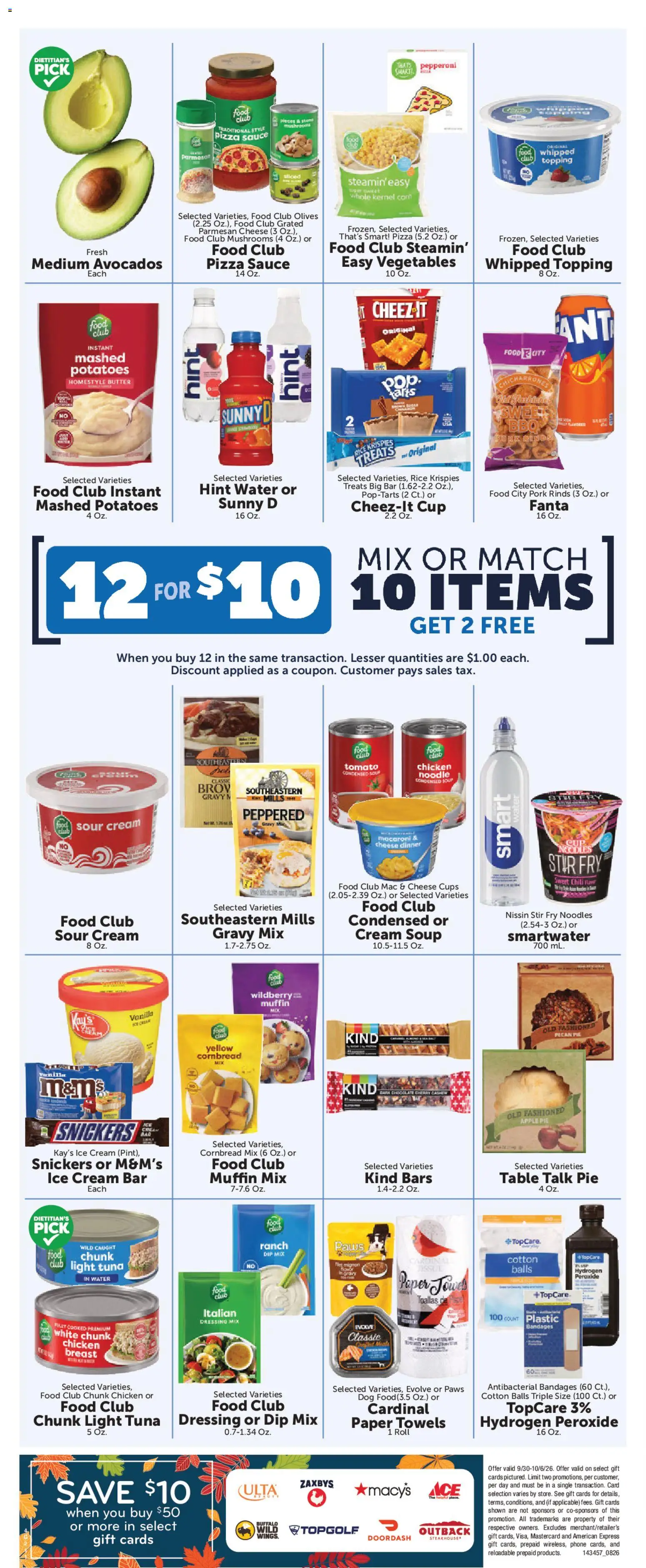 Food City Weekly Ad - valid from 09/30/2026 | Page: 6 | Products: Ice cream bar, Table, Potatoes, Dressing