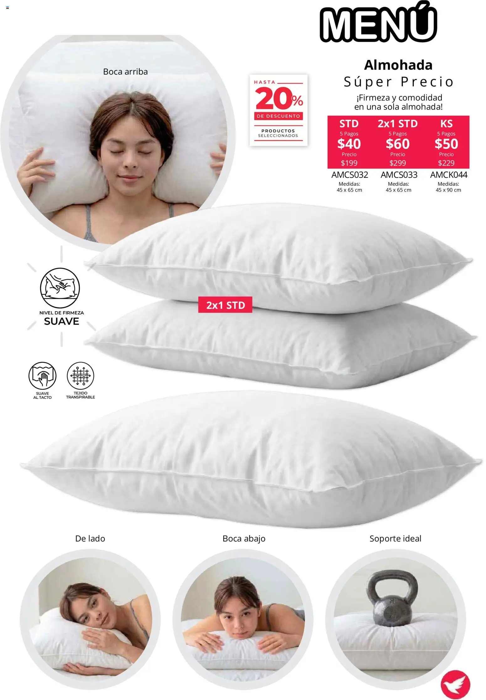 Nuevas ofertas de Colchas Concord válidas en toda la República Mexicana desde el 01/08/2026. ¡Encuentra las mejores ofertas en Colchas Concord catálogo! | Página: 148 | Productos: Almohada