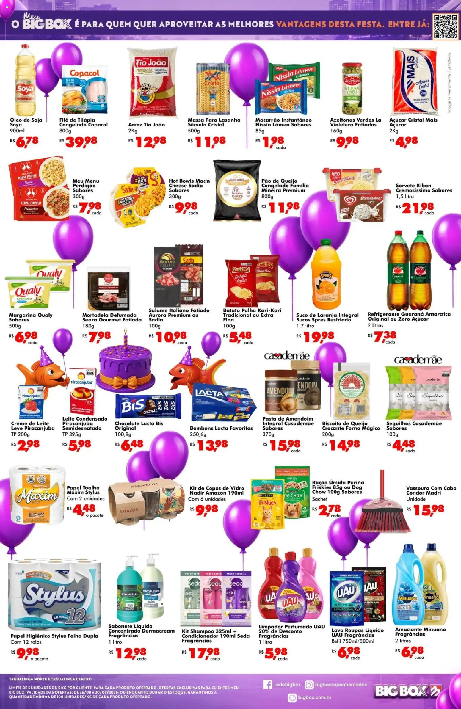 Big Box Folheto - válido de 26/08/2026 | Página: 2 | Produtos: Forno, Mortadela, Arroz, Macarrão instantâneo