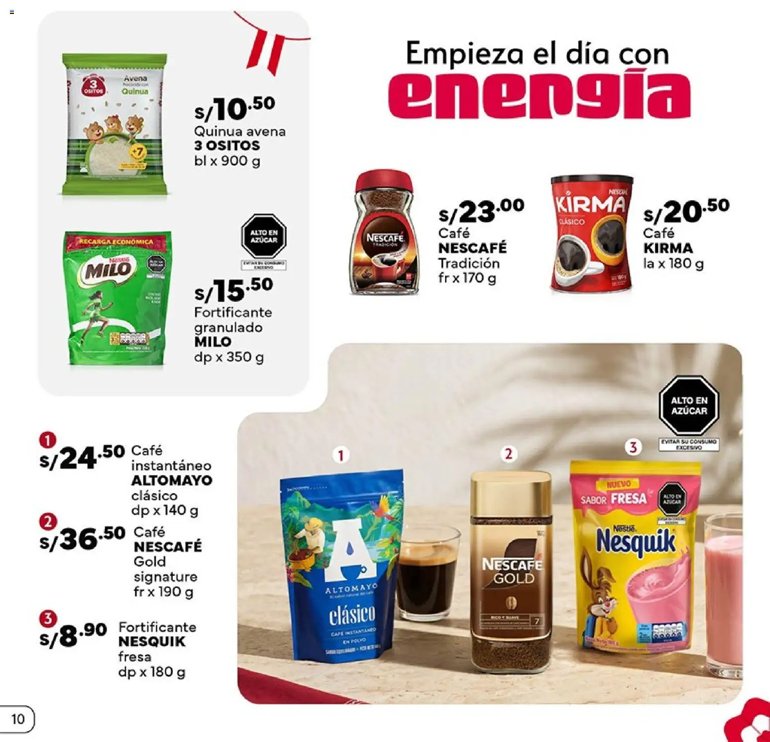Catálogo Plaza Vea válido desde 16/07/2026 | Página: 10 | Productos: Café, Avena