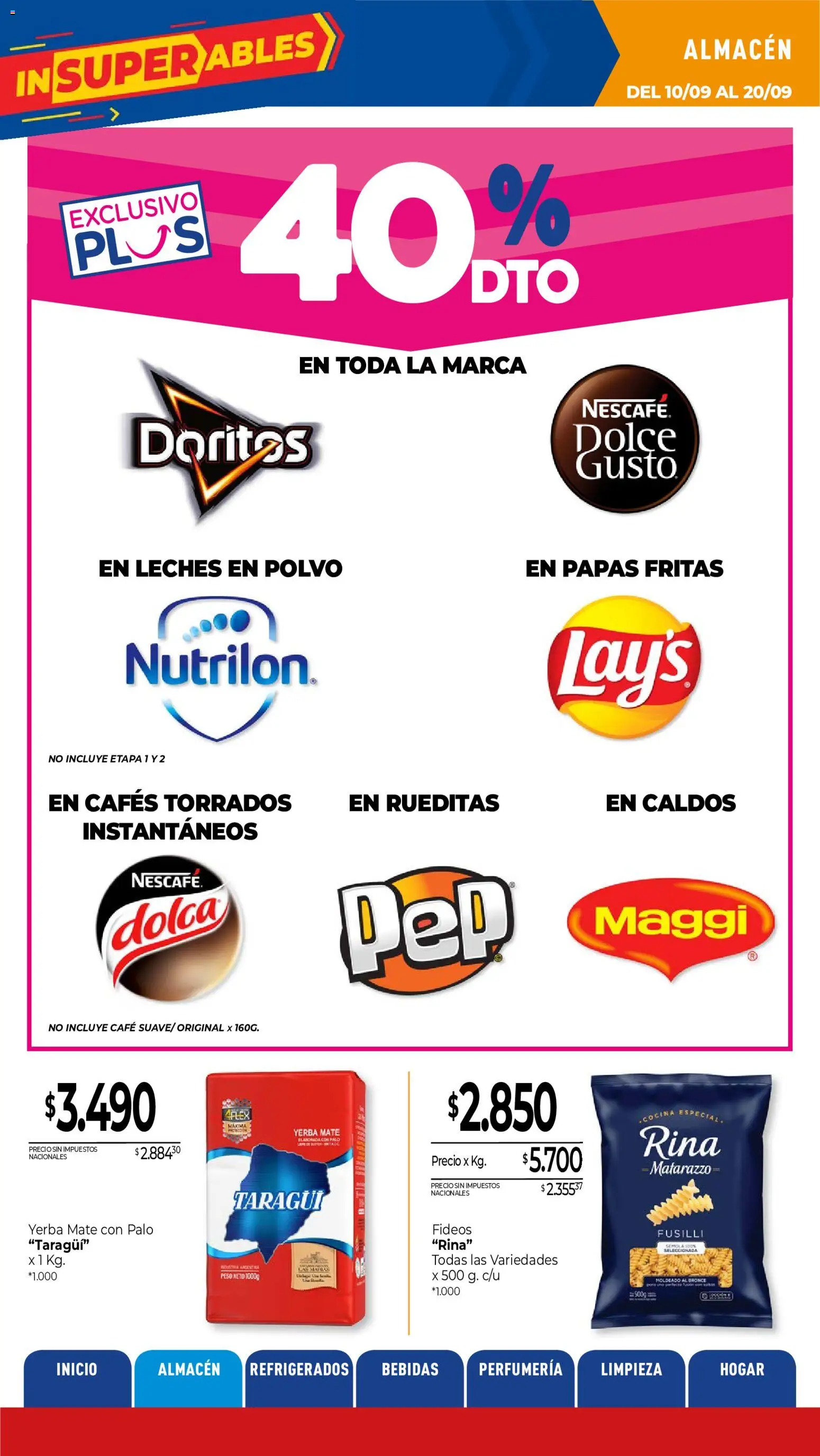 La Anonima catálogo │ válido desde el 10/09/2026 | Página: 6 | Productos: Mate, Yerba, Sémola, Papas